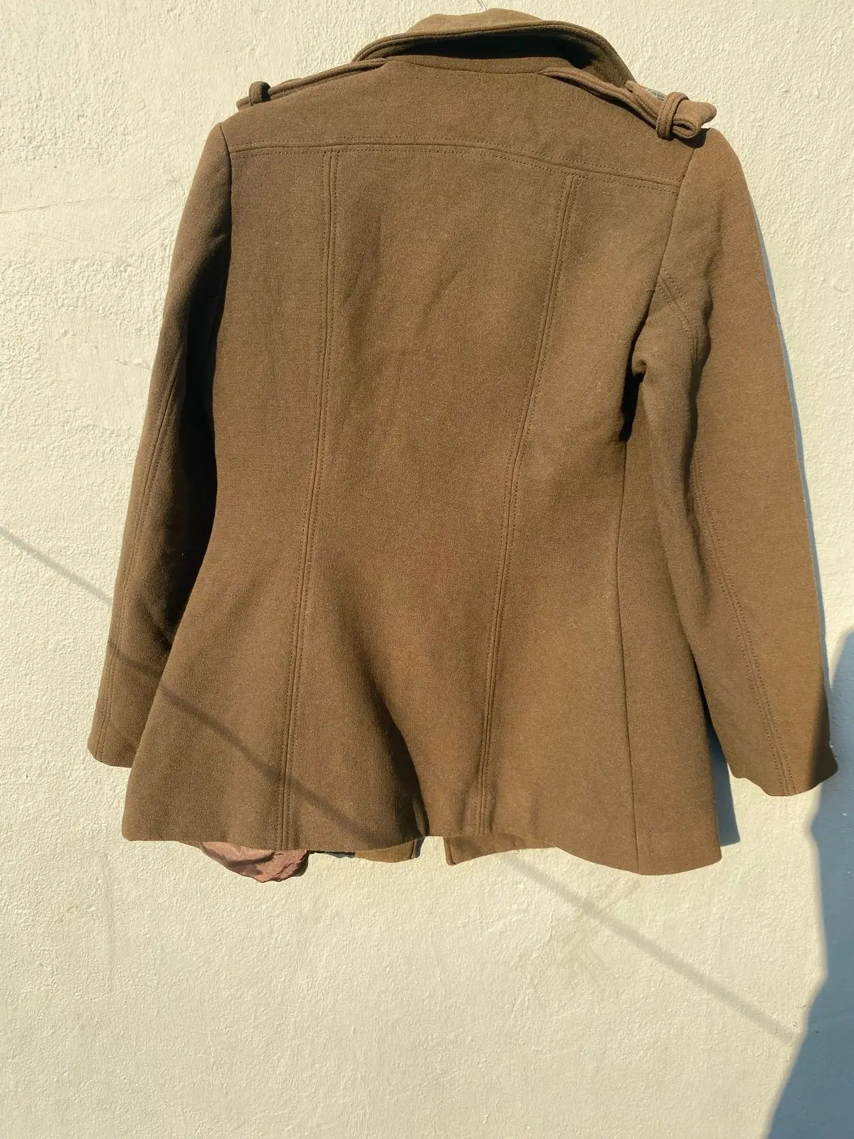 Zara Classic Concepts Brown Double-Breasted Pea Coat