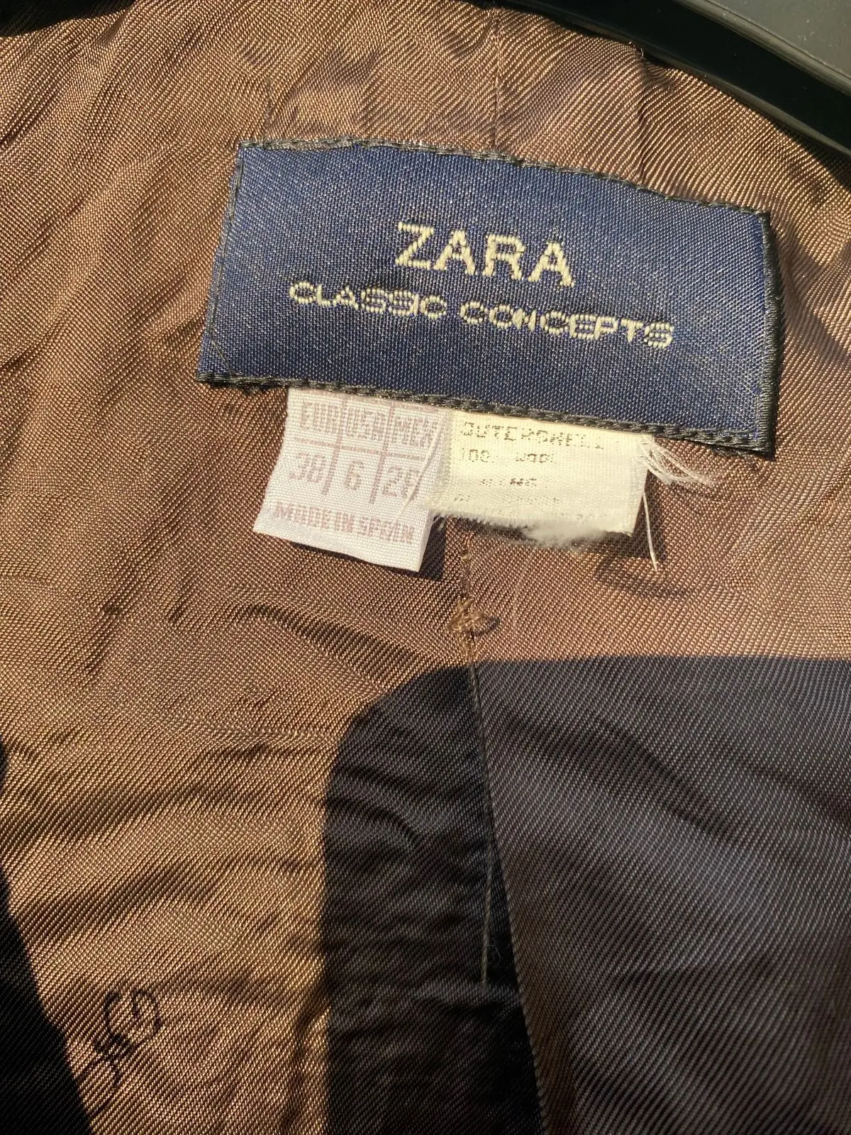 Zara Classic Concepts Brown Double-Breasted Pea Coat
