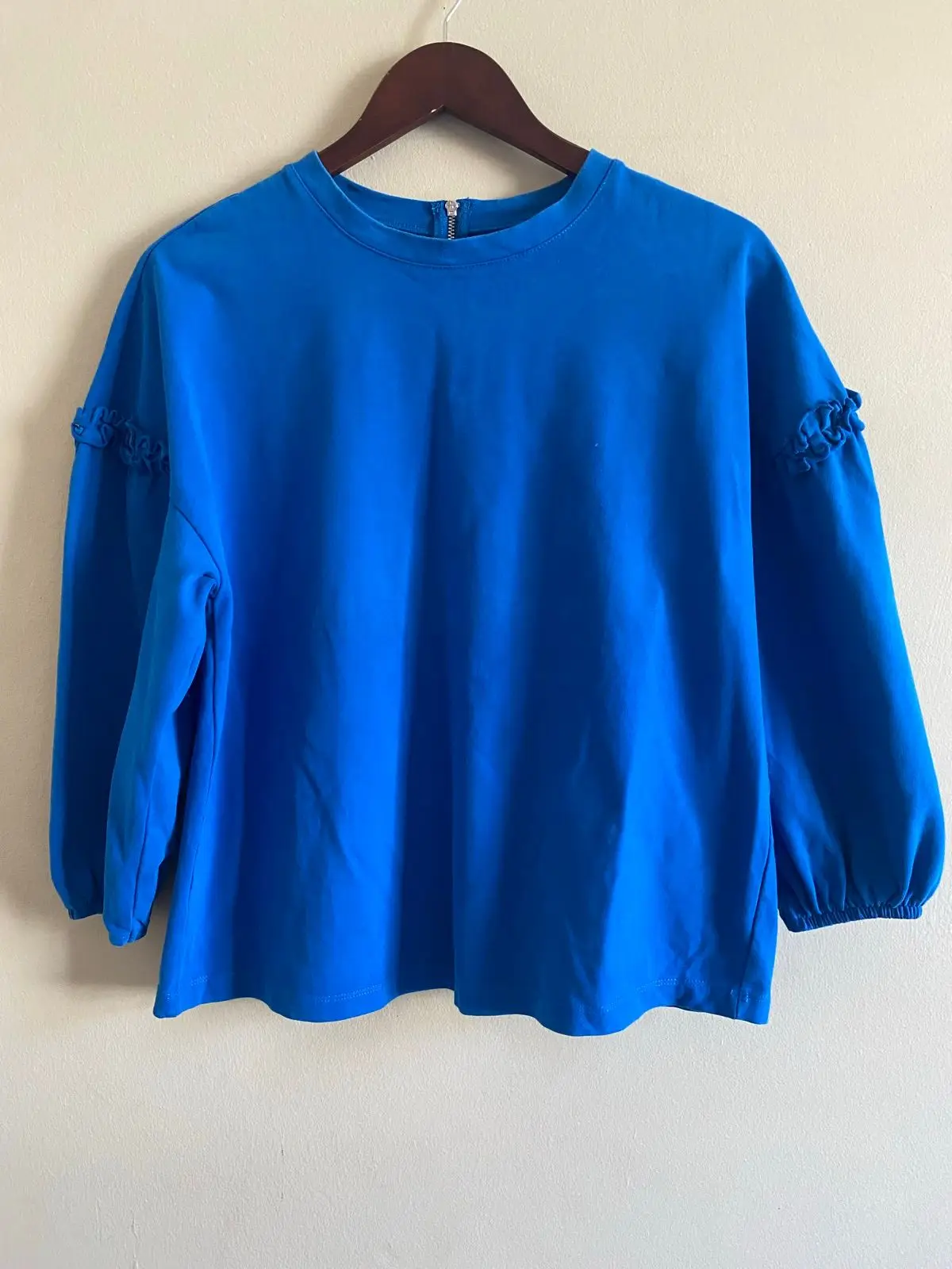 Woolworths Blue Ruffle Sleeve Top