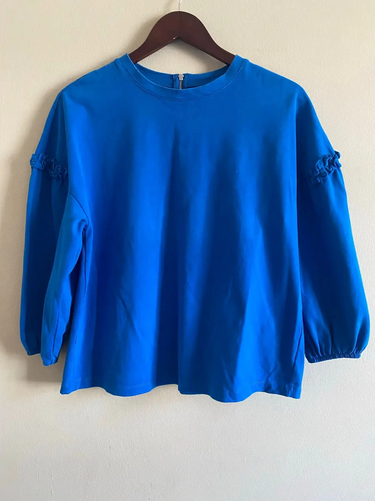 Woolworths Blue Ruffle Sleeve Top