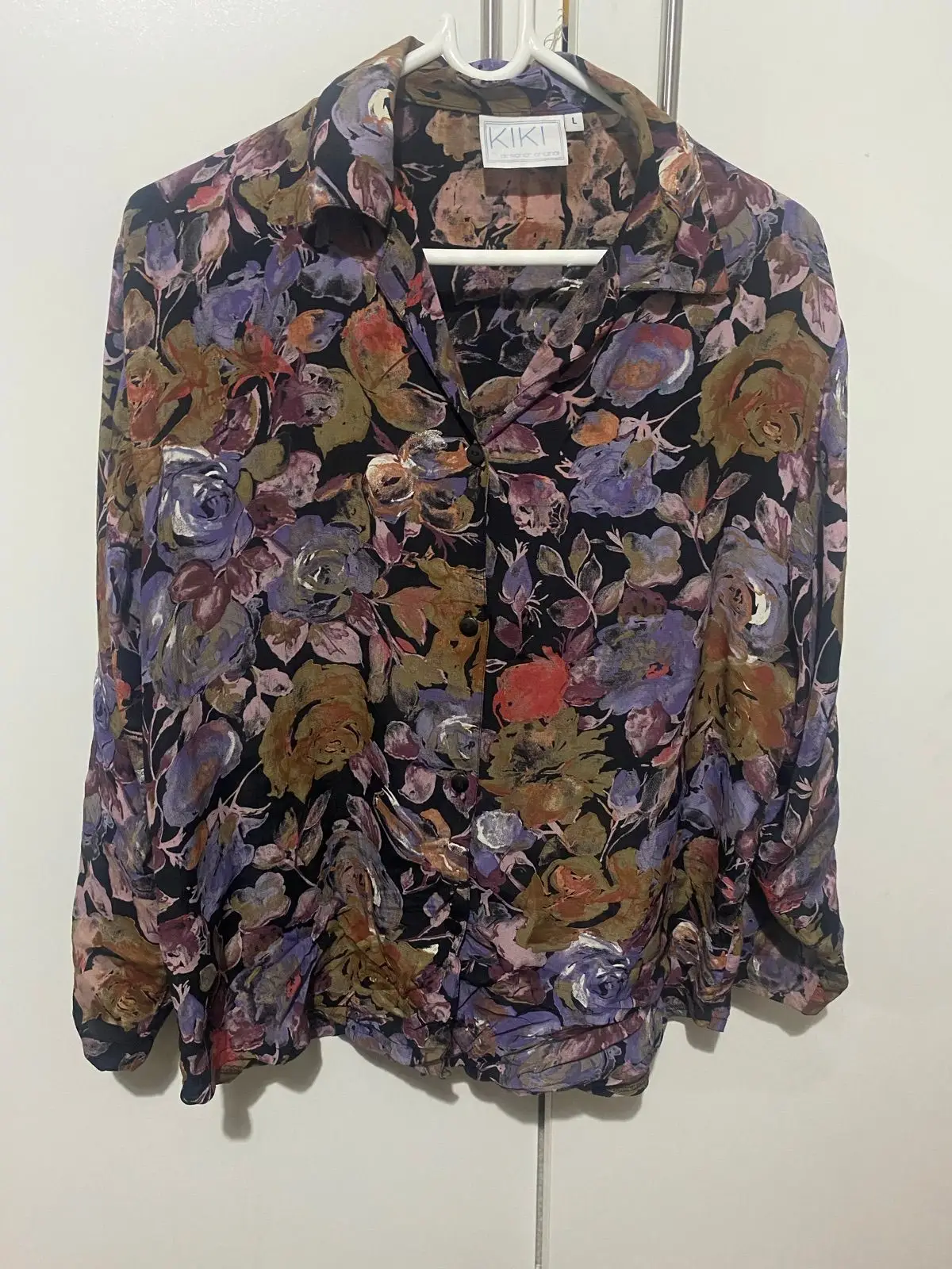 Vintage Style Floral Long Sleeve Button Up Shirt