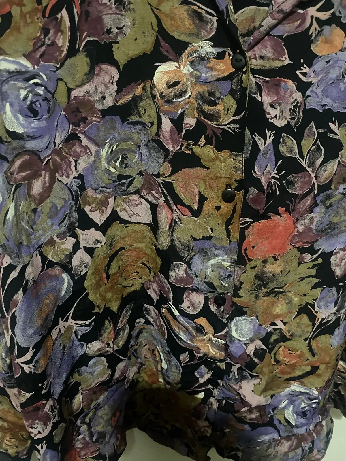 Vintage Style Floral Long Sleeve Button Up Shirt