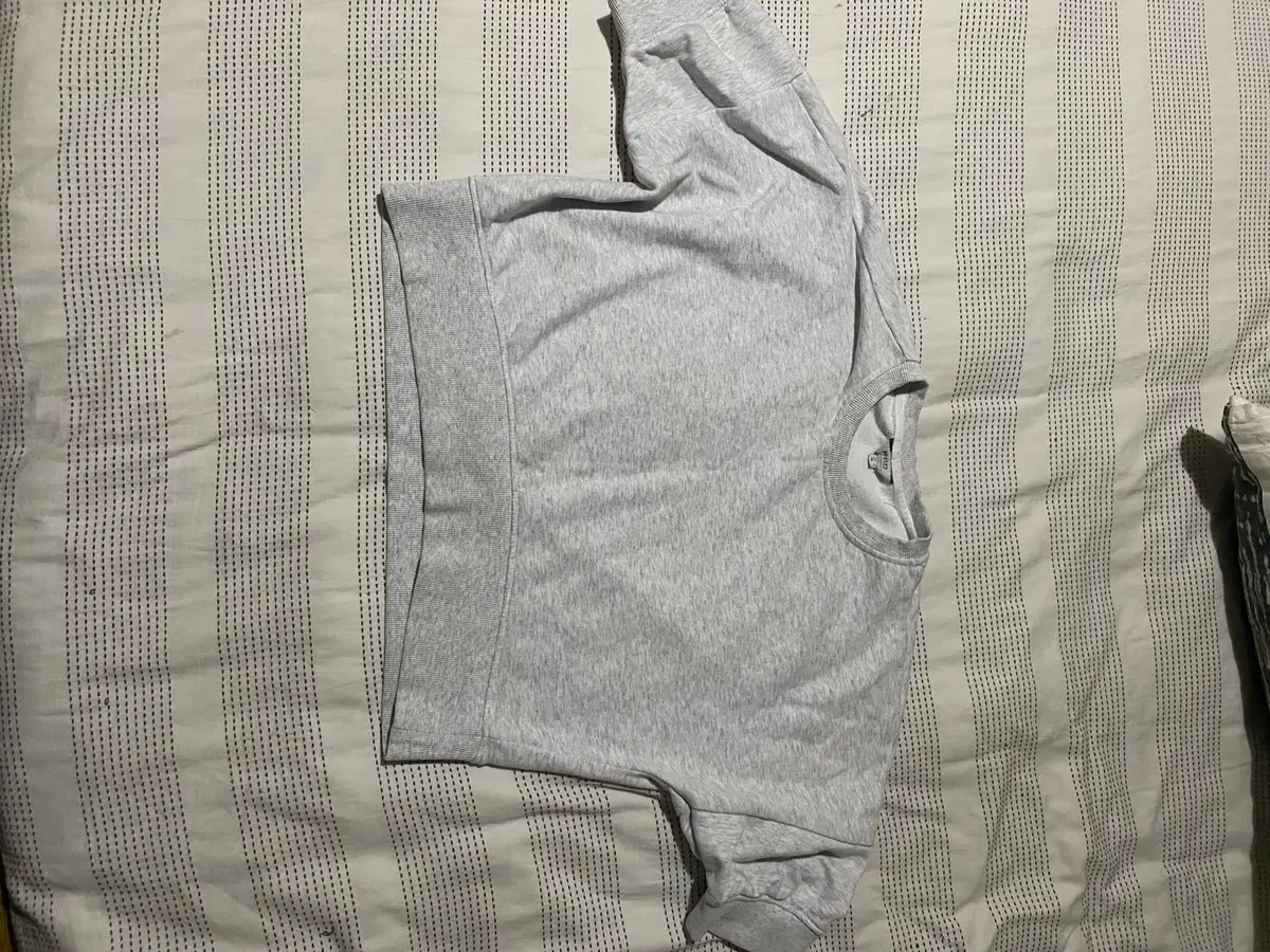 Poetry Grey Cropped Short-Sleeve Sweatshirt