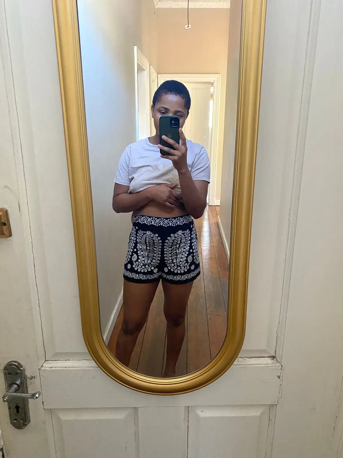 Zara Black Embroidered High-Waisted Shorts