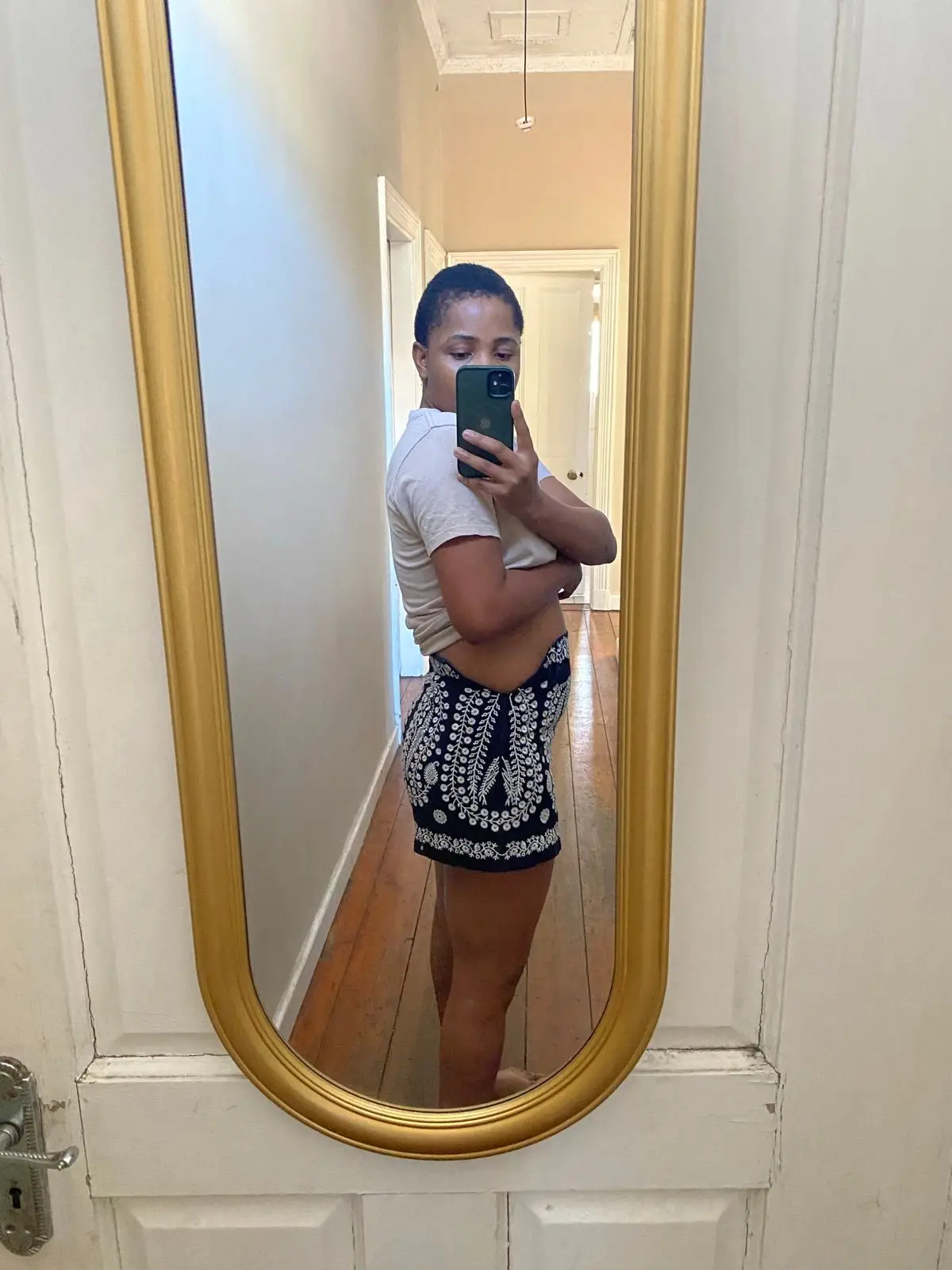 Zara Black Embroidered High-Waisted Shorts
