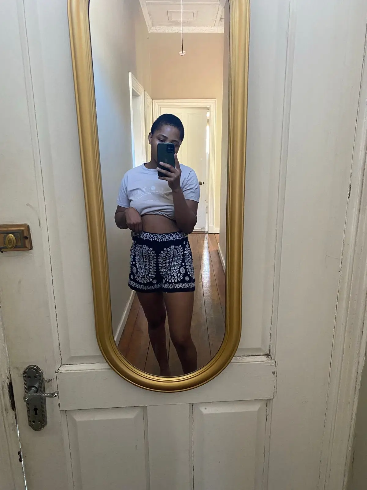 Zara Black Embroidered High-Waisted Shorts