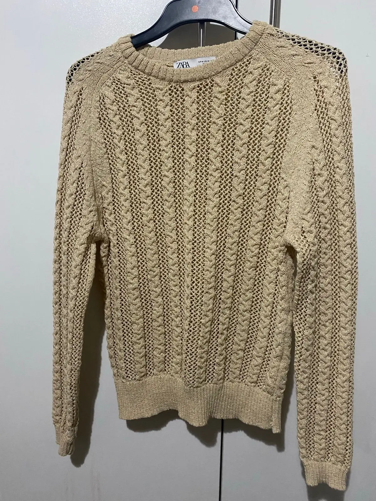 Zara Beige Open Knit Sweater
