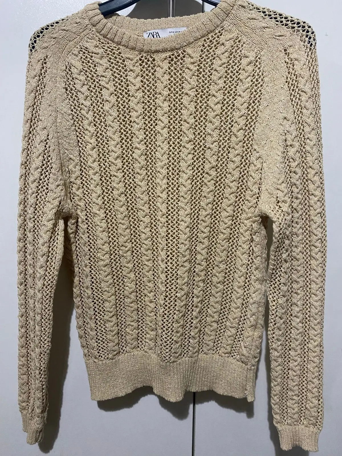 Zara Beige Open Knit Sweater