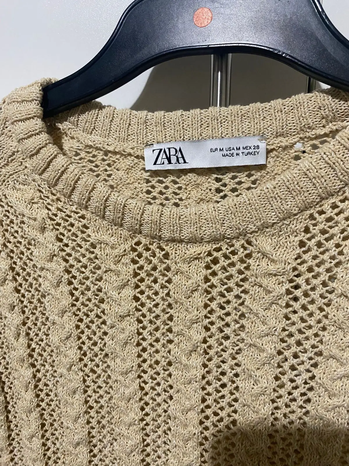 Zara Beige Open Knit Sweater