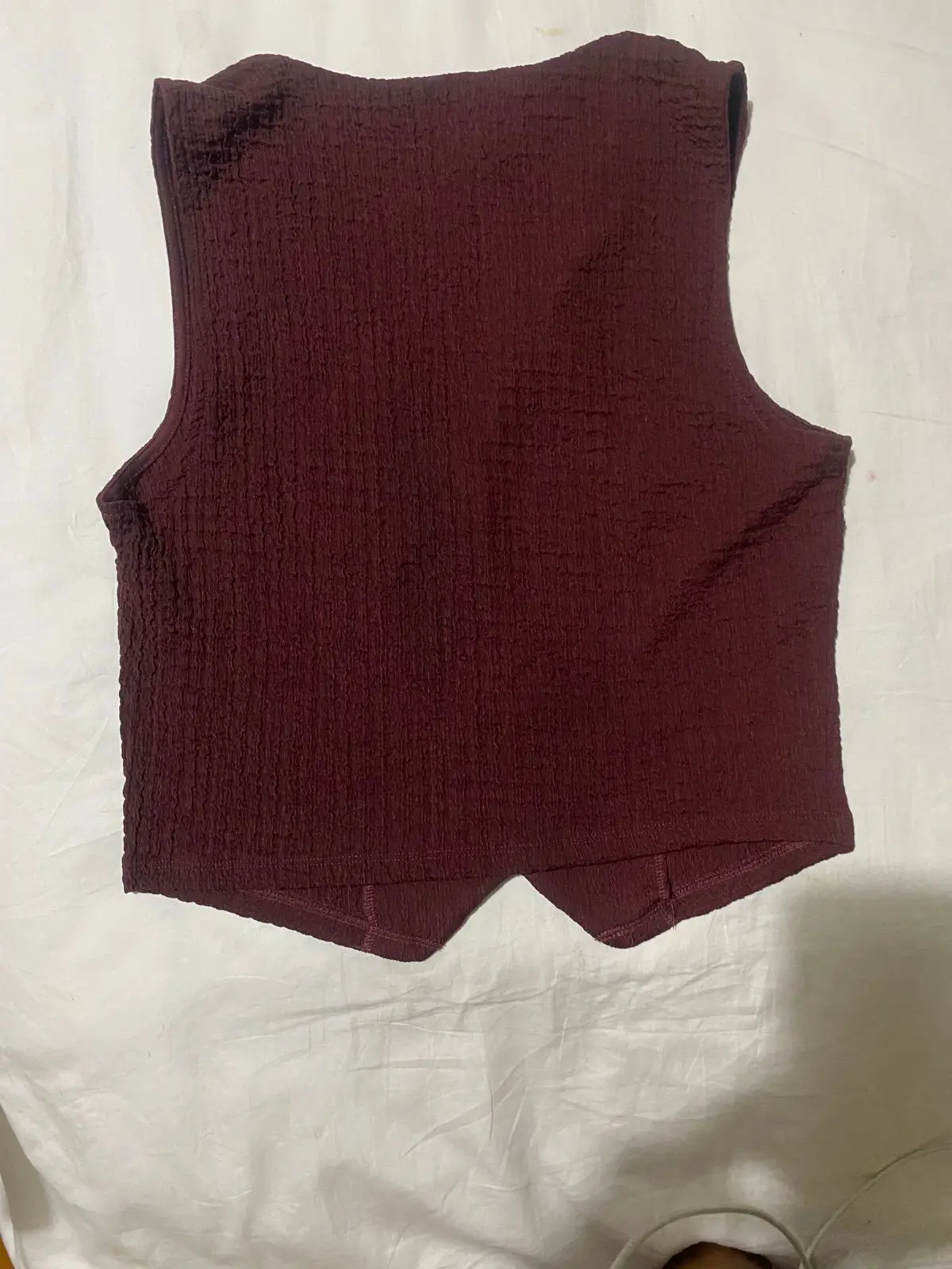 H&M Divided Maroon Textured Waistcoat