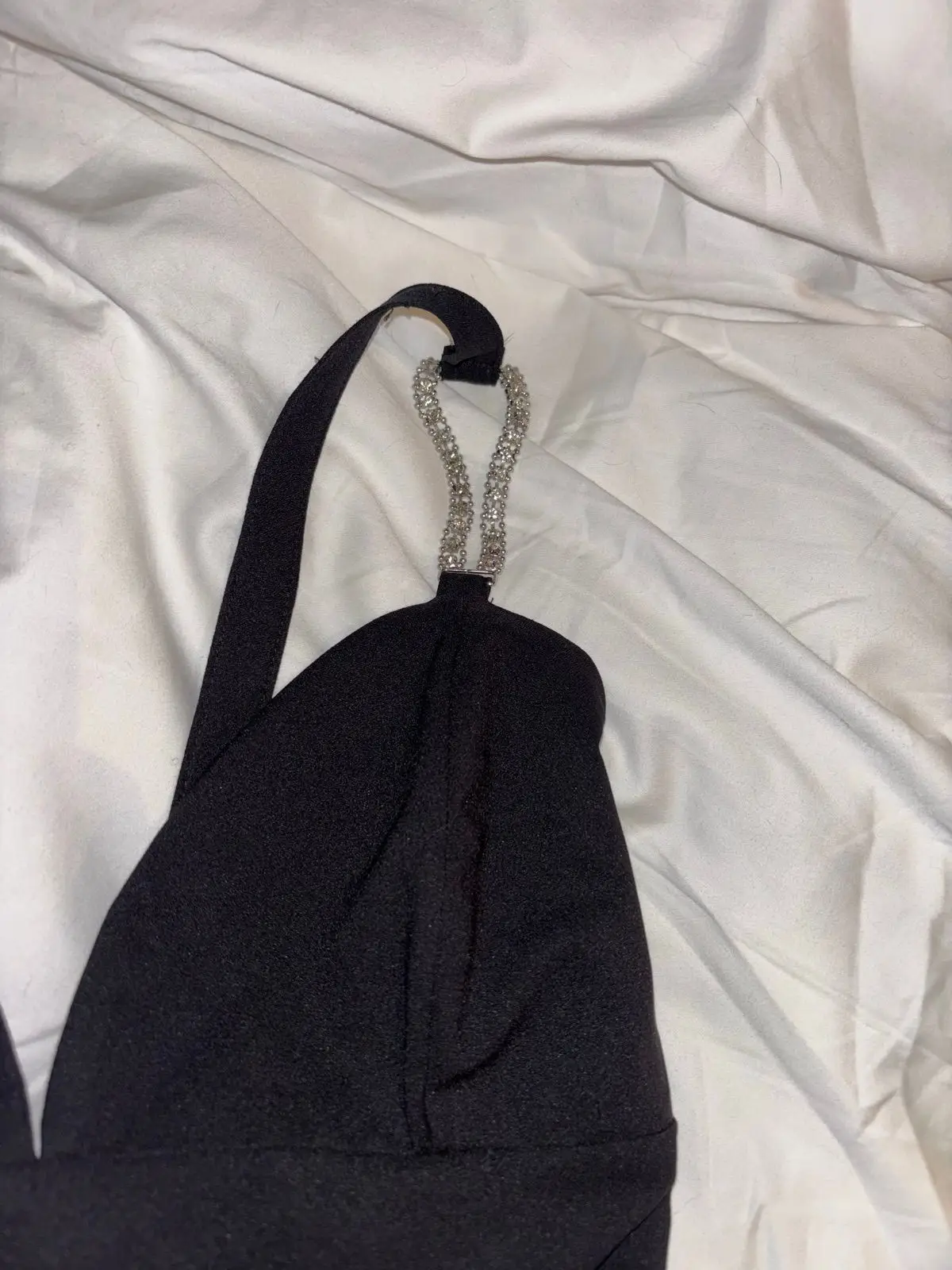 Zara Black Dress with Rhinestone Straps