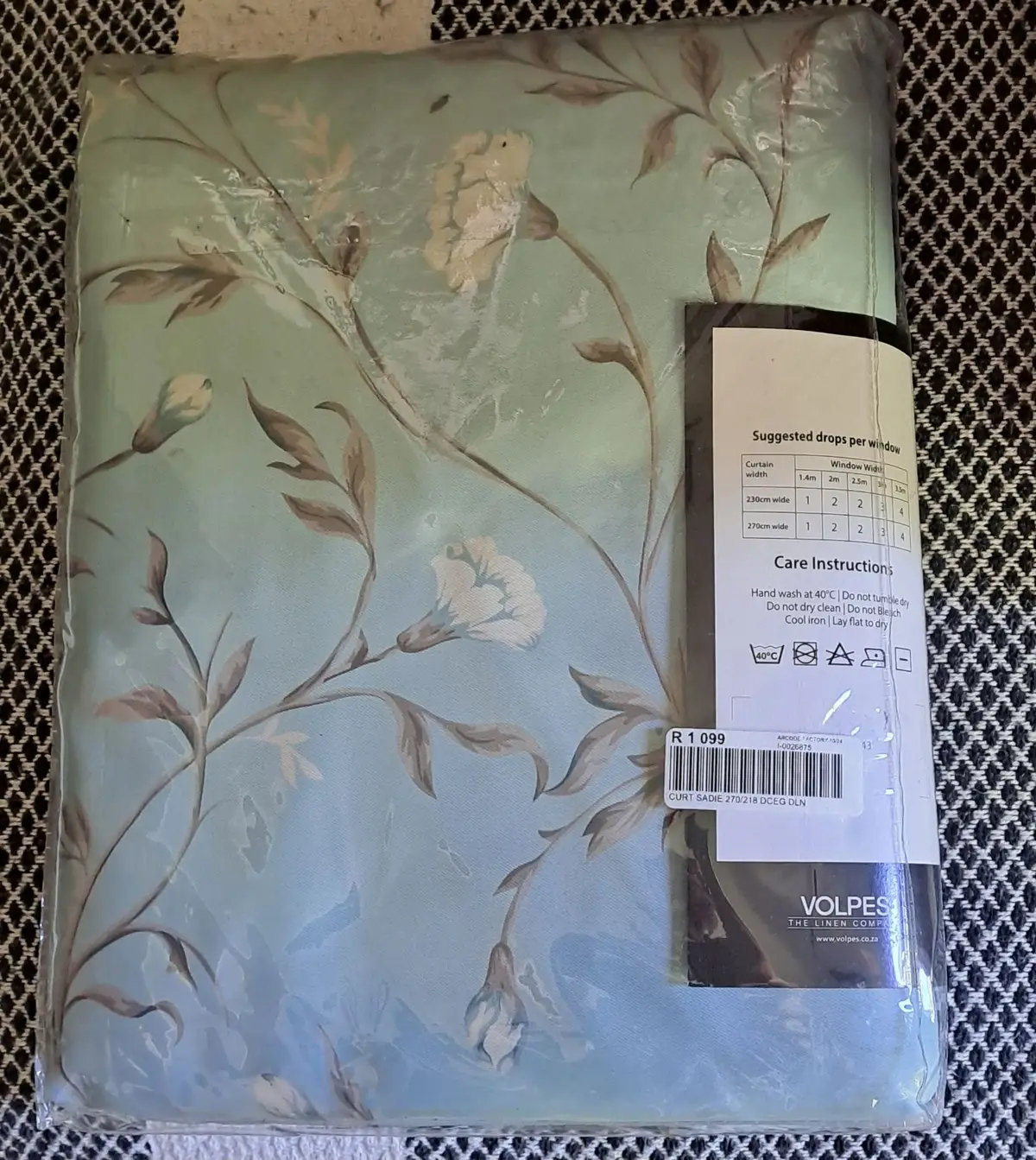 Volpes Floral Blockout Curtain Standard 270x218cm