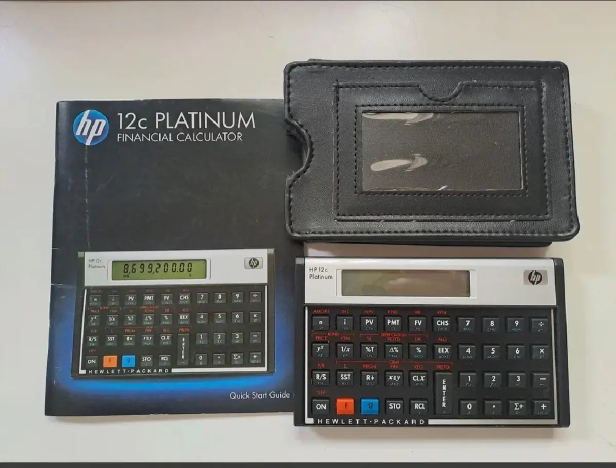 HP 12c Platinum Financial Calculator with Case and Manual
