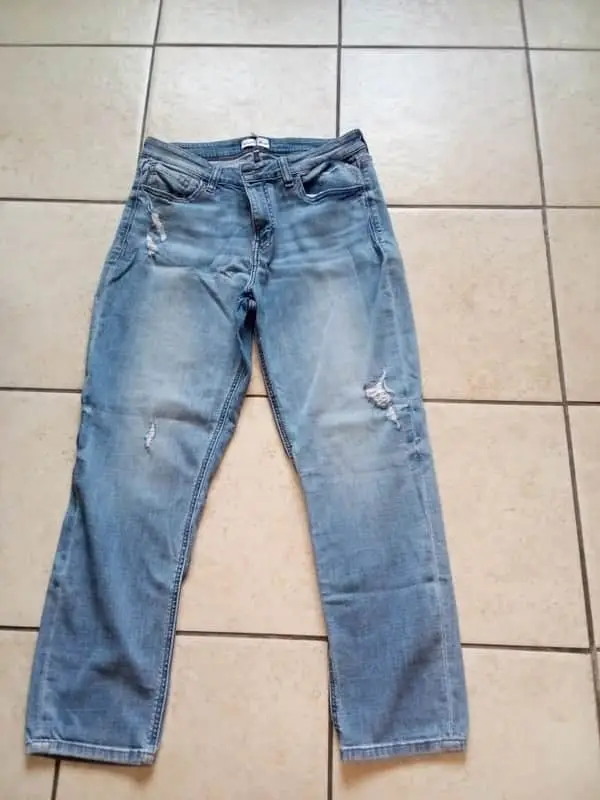 straight-leg denim jeans