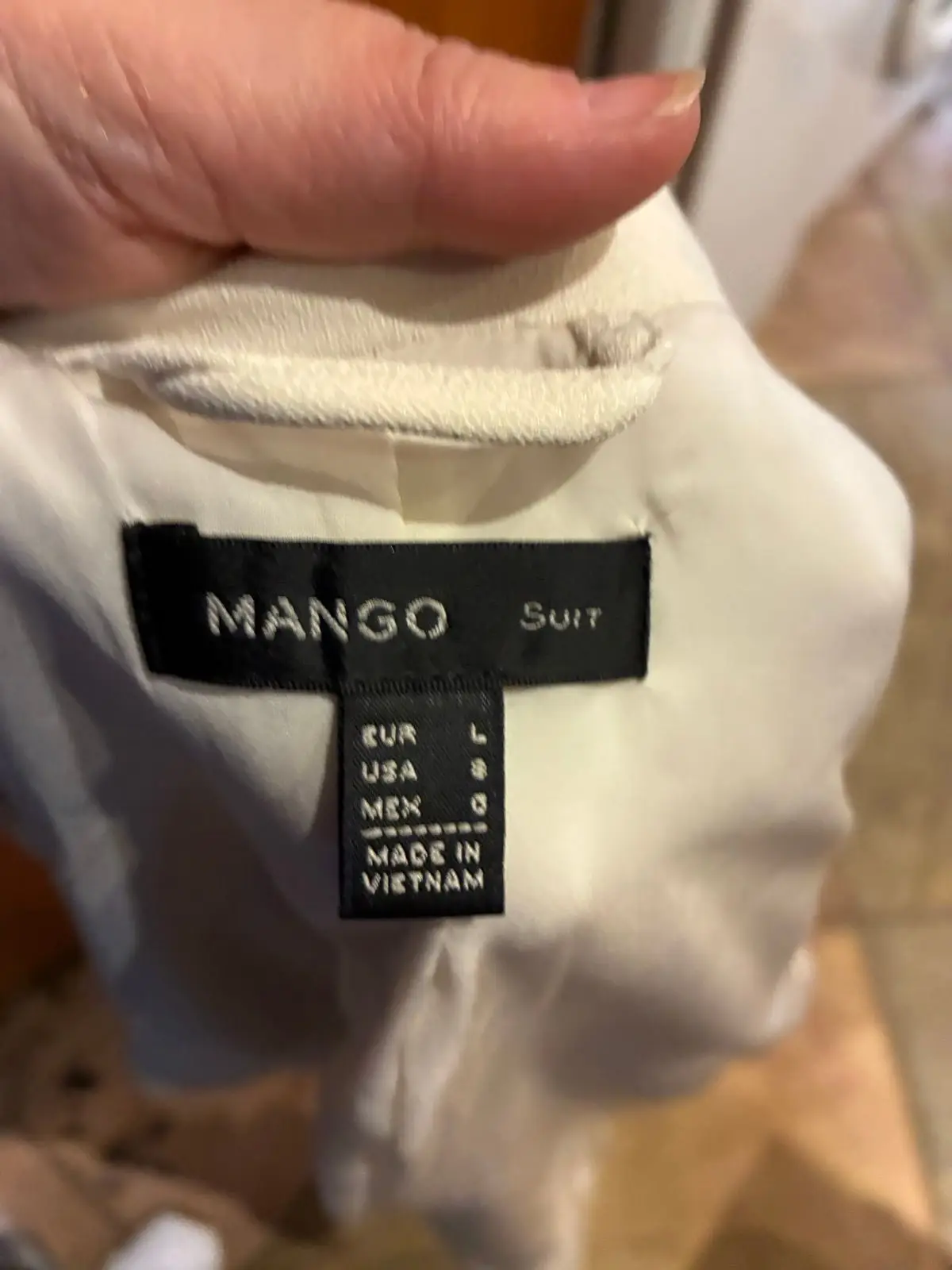 Mango White Blazer