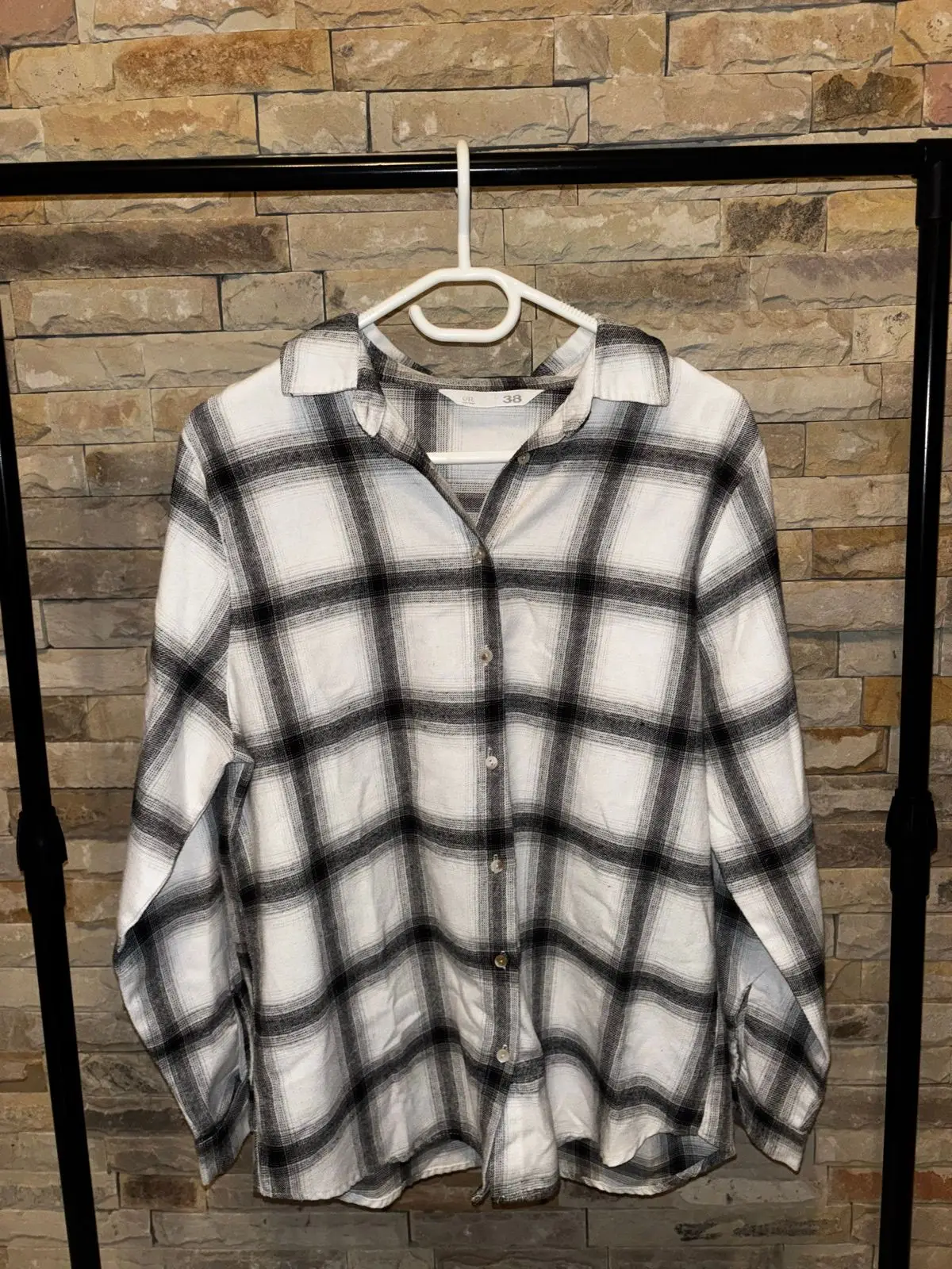 Mr Price Black and White Checkered Flannel Shirt