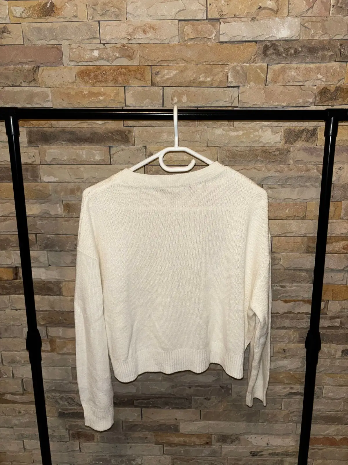 Cream Knit Crewneck Sweater