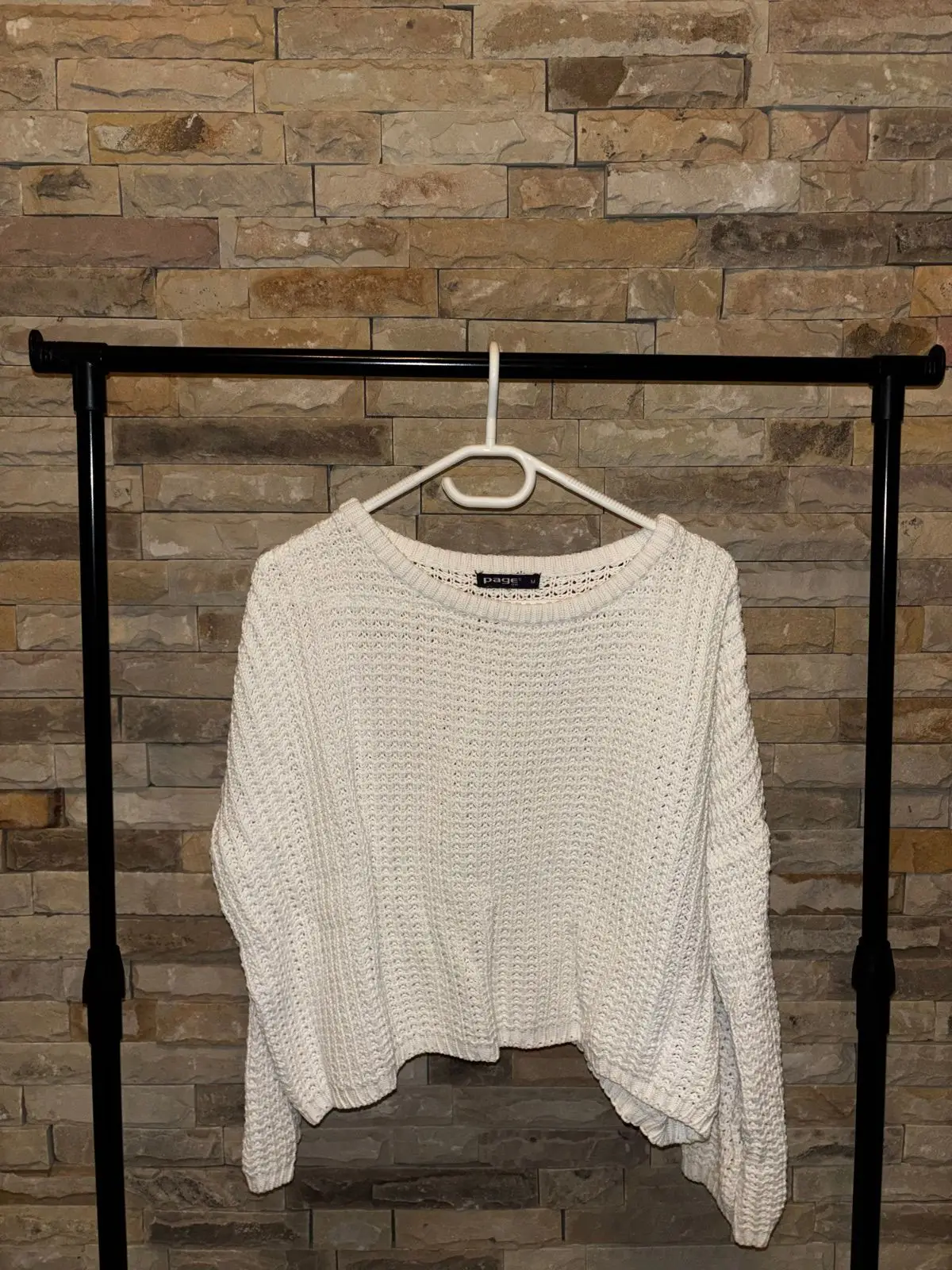Page One White Knit Long Sleeve Sweater