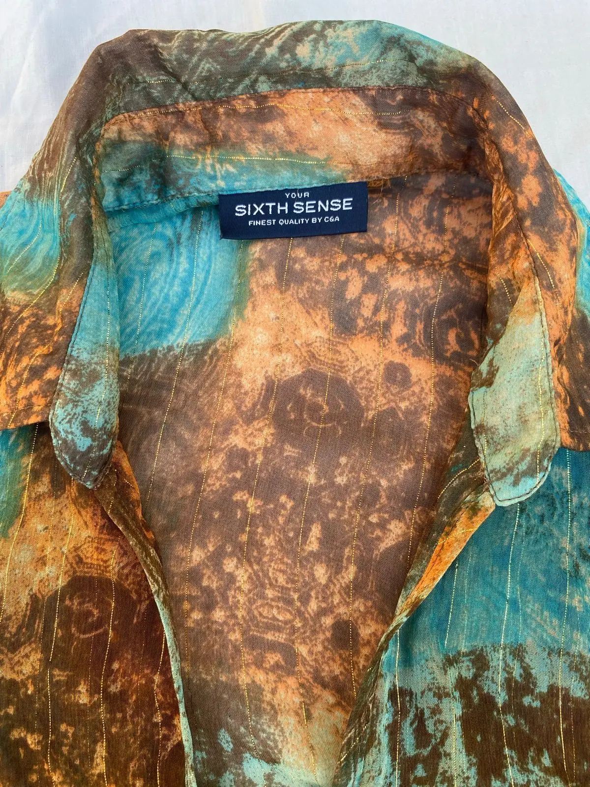 Sixth Sense Patterned Long Sleeve Blouse