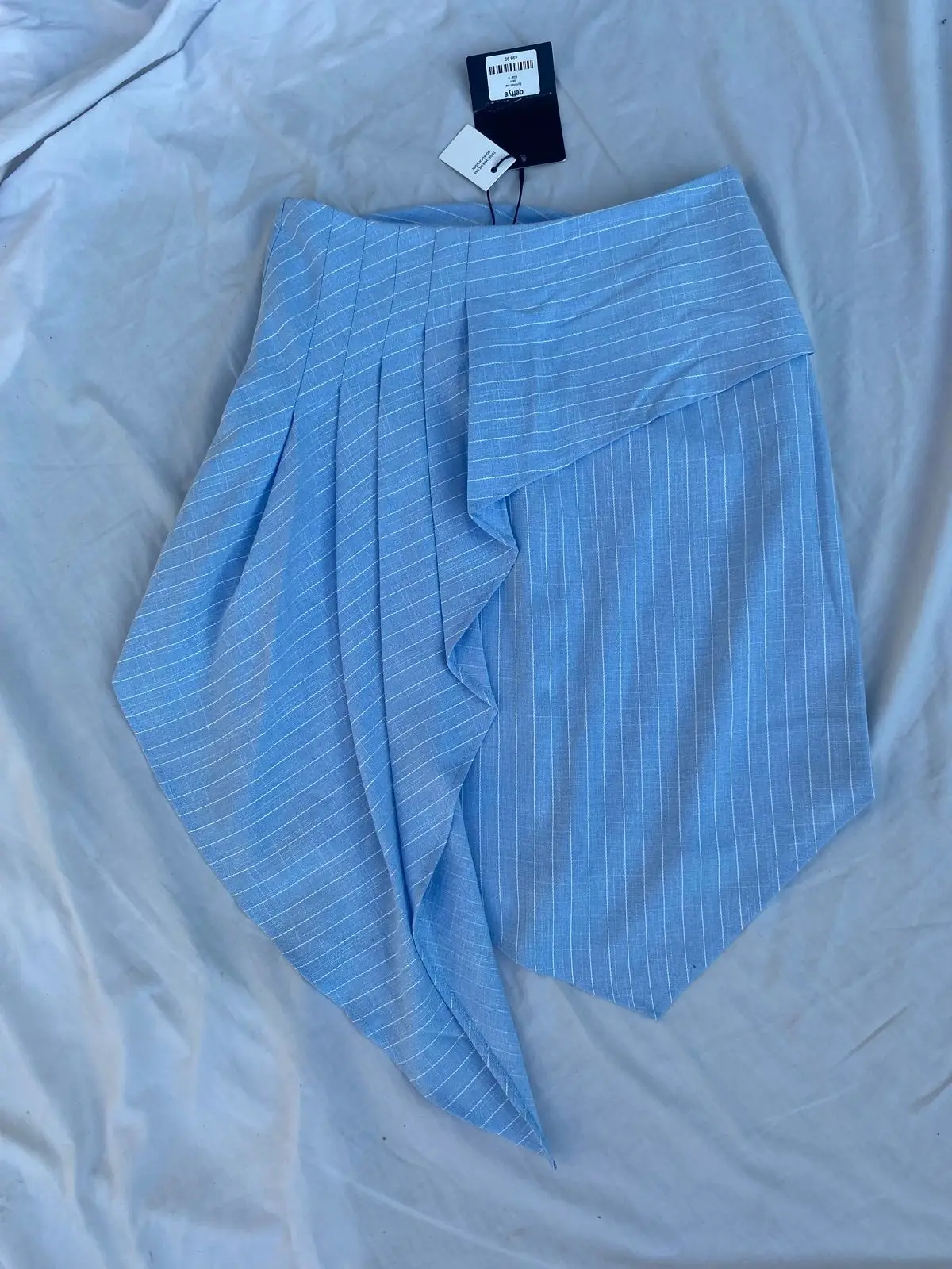 Gerry Weber Light Blue Pinstripe Asymmetrical Skirt
