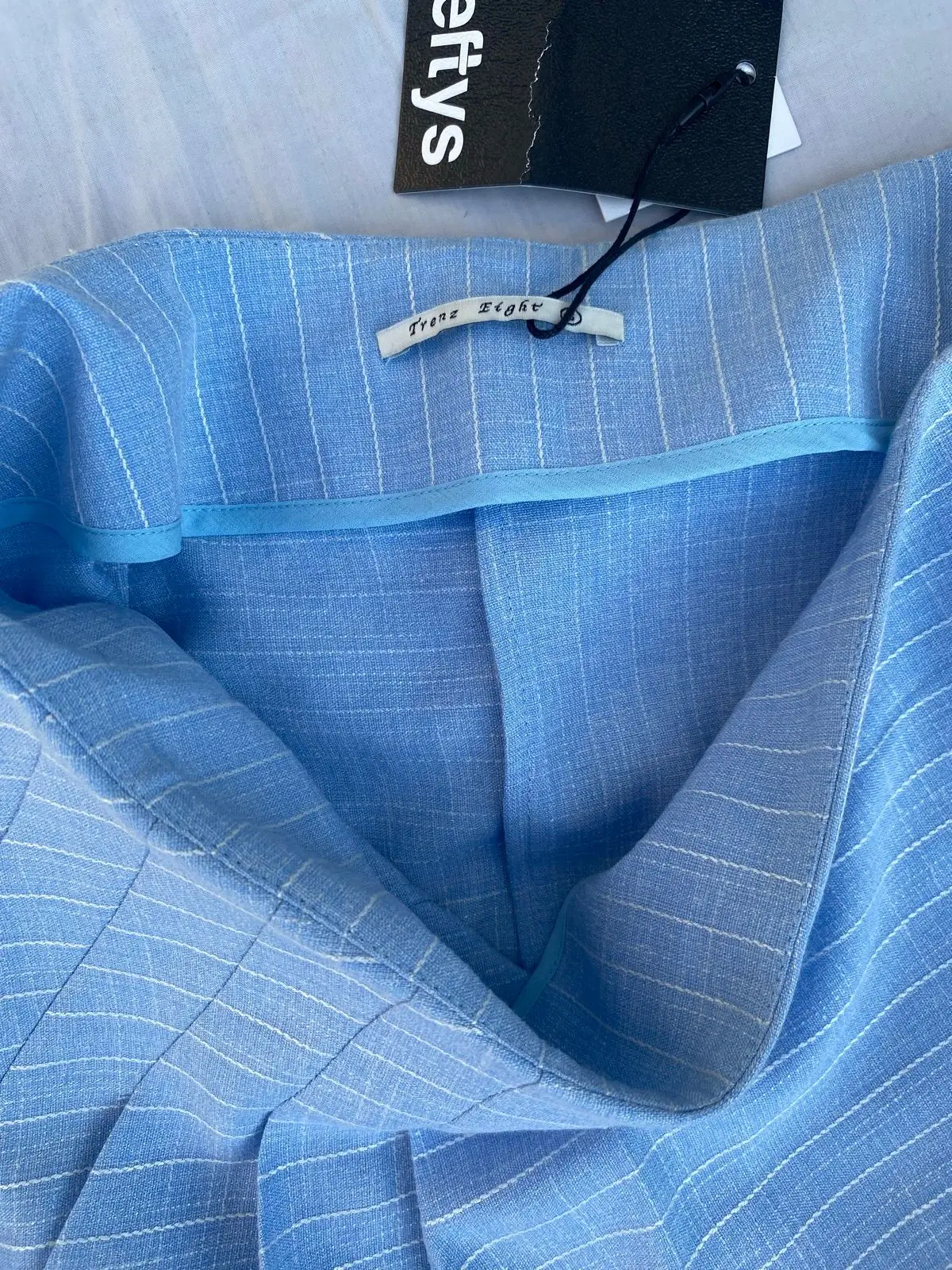 Gerry Weber Light Blue Pinstripe Asymmetrical Skirt