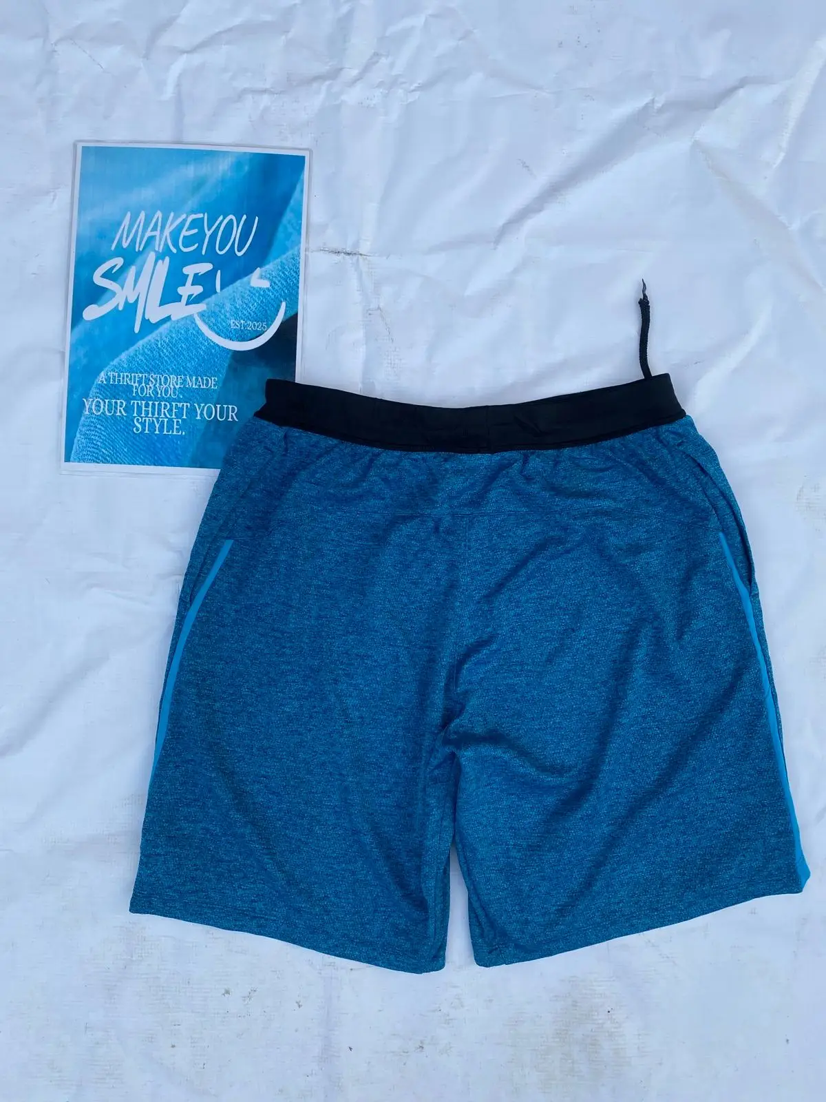 Adidas Blue Heathered Athletic Shorts