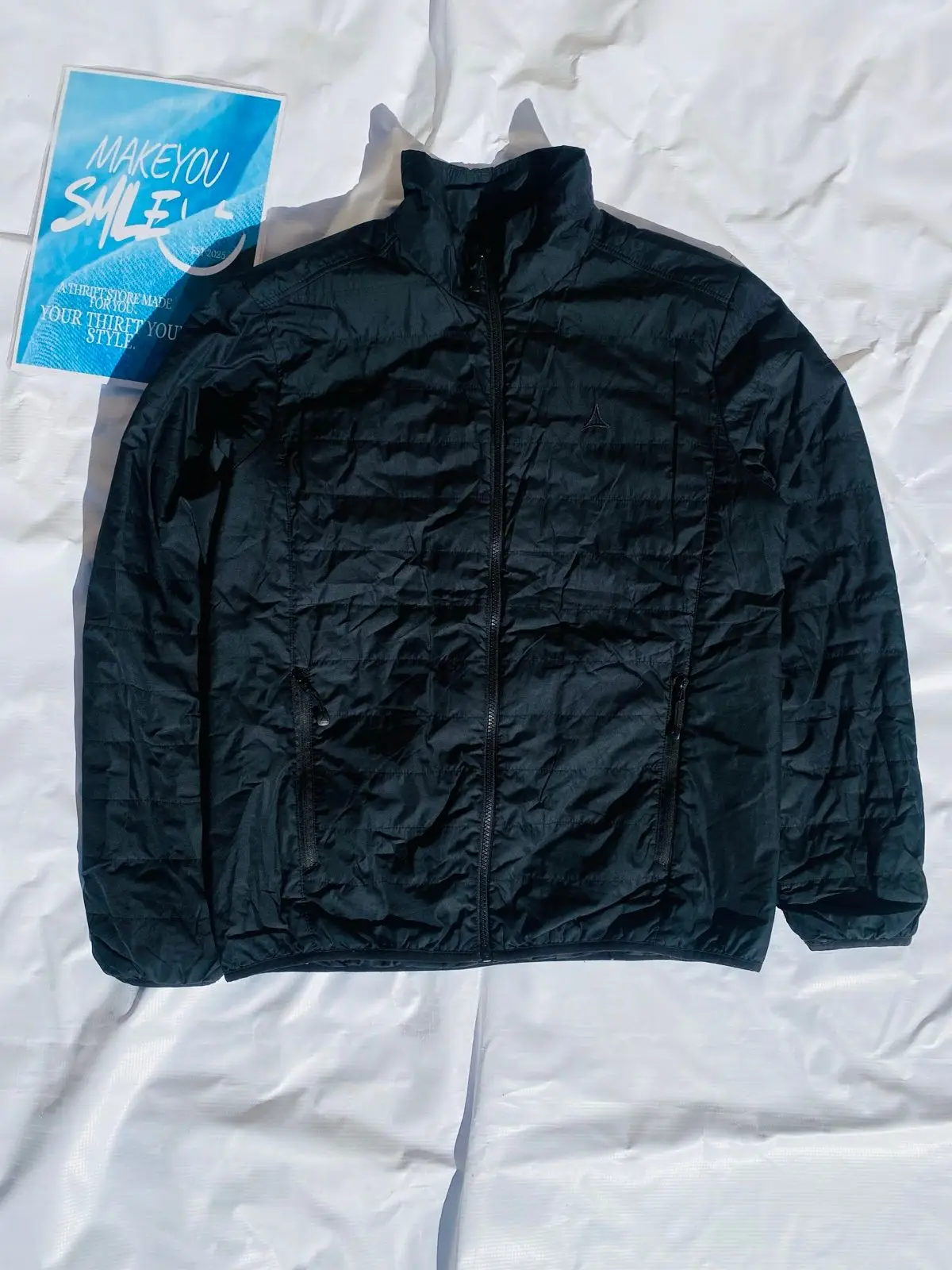 Black Lightweight Puffer Jacket