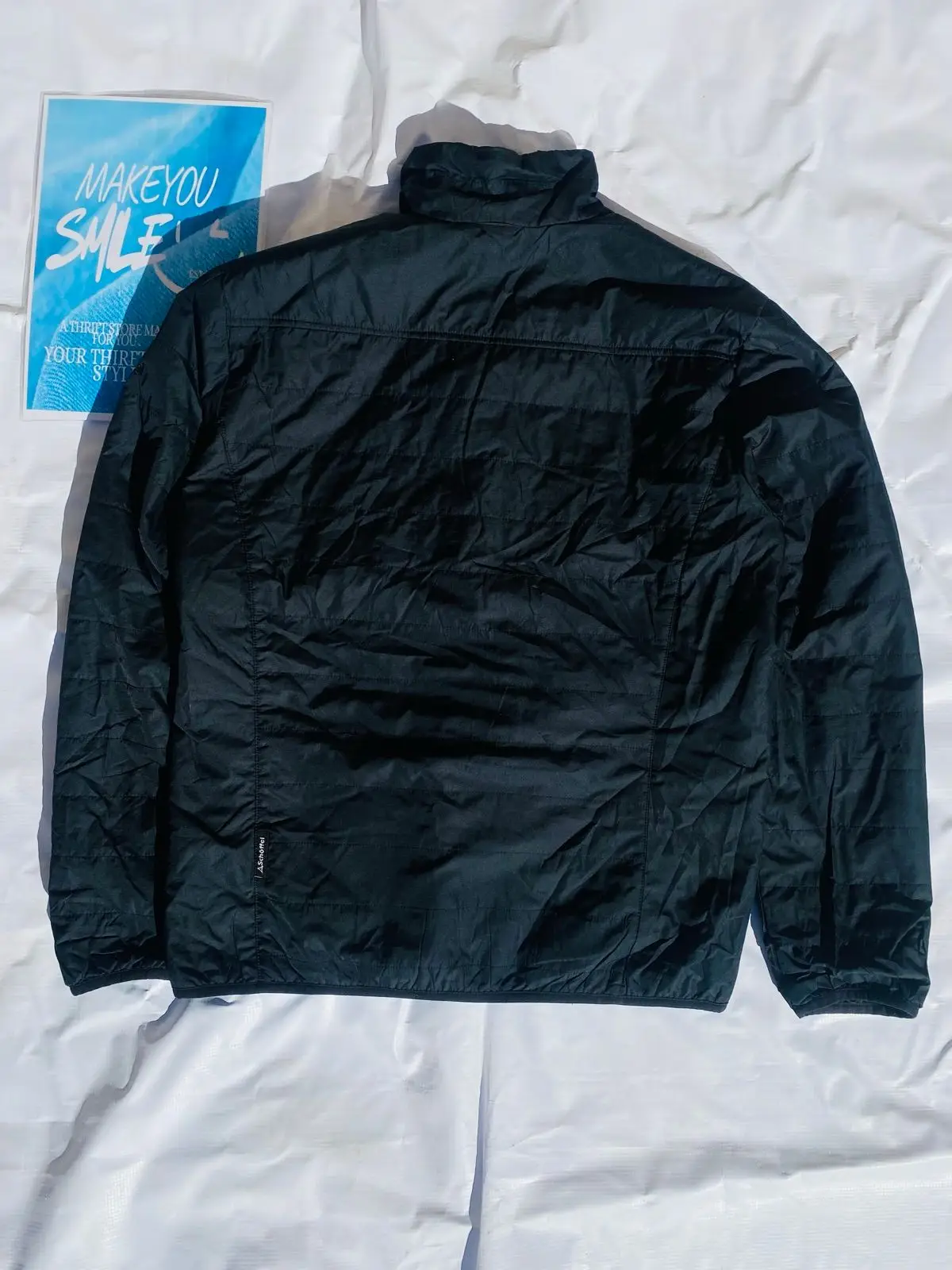Black Lightweight Puffer Jacket