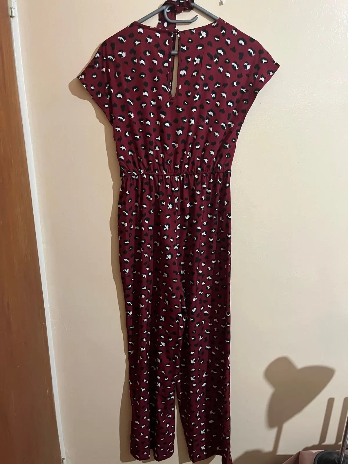 Burgundy Leopard Print Dress