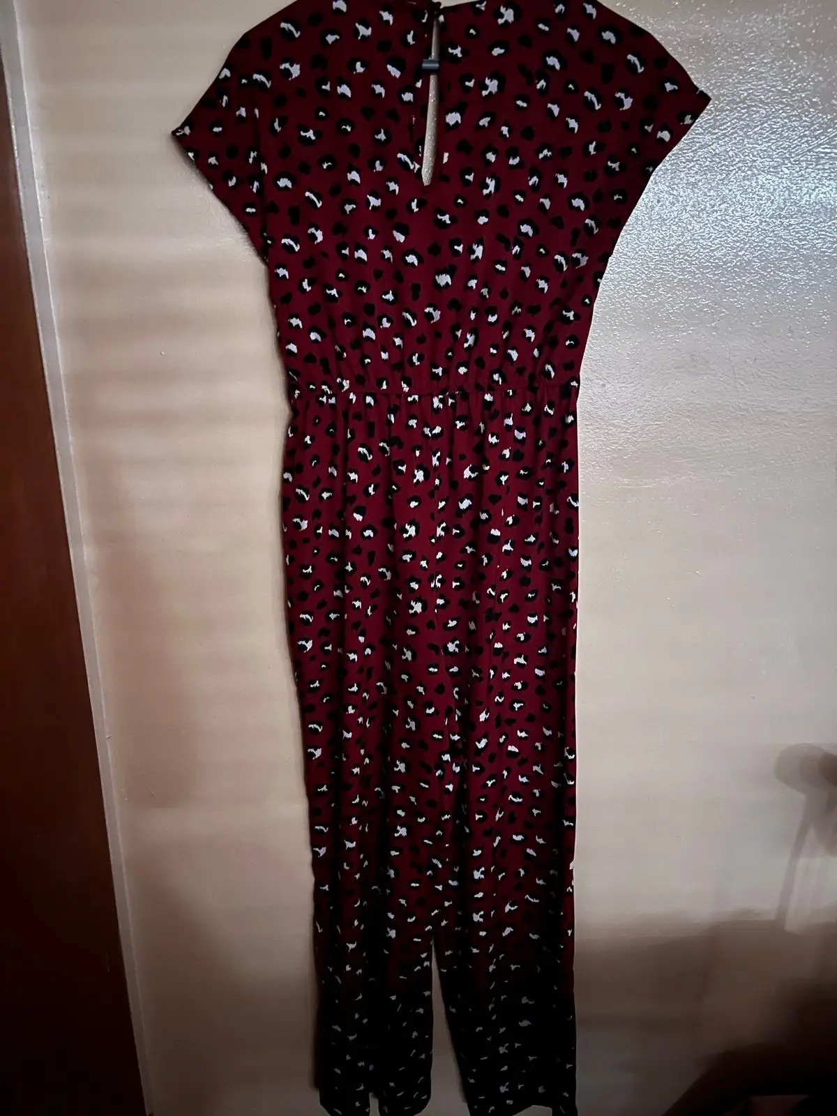Burgundy Leopard Print Dress