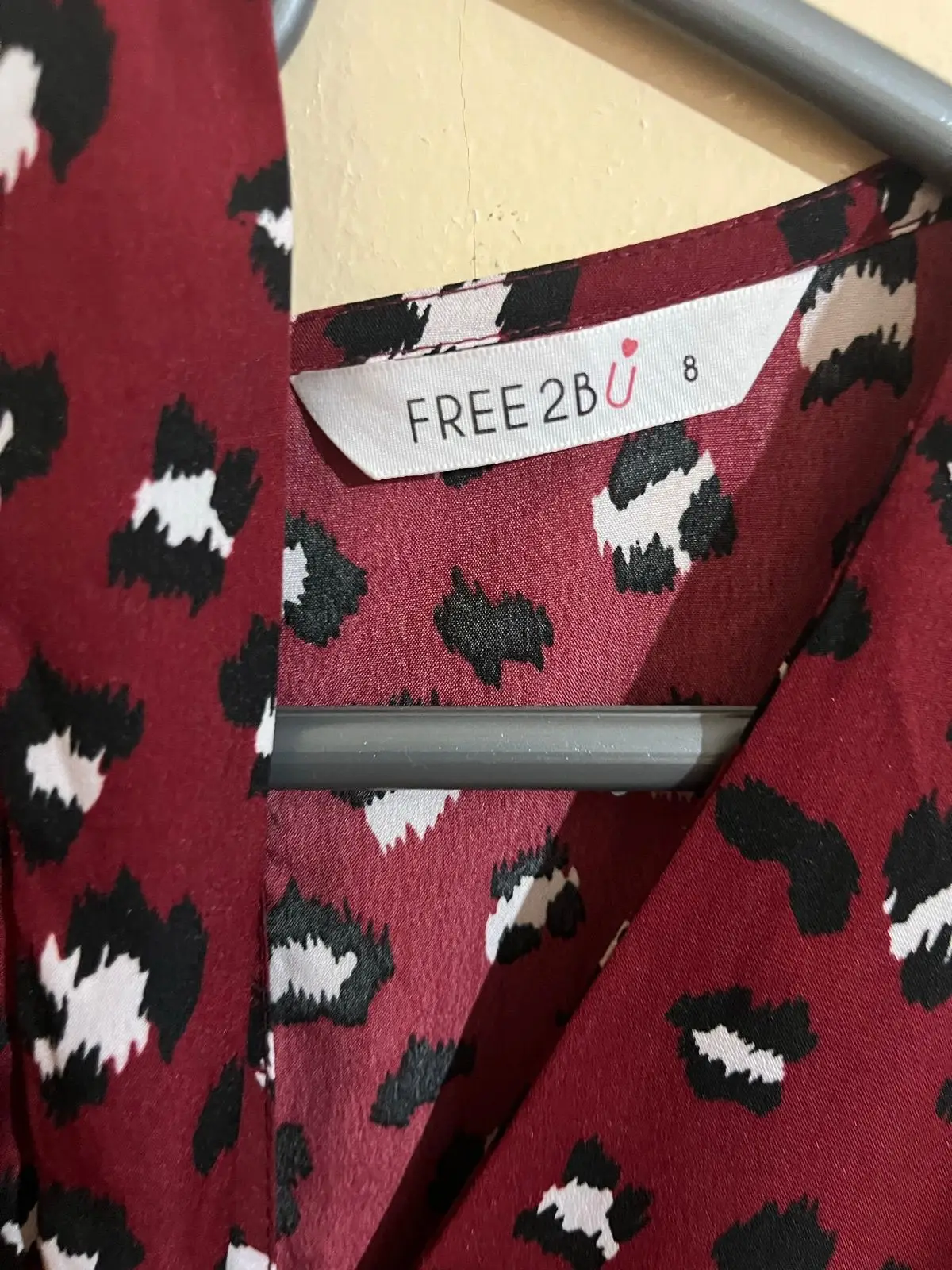 Burgundy Leopard Print Dress