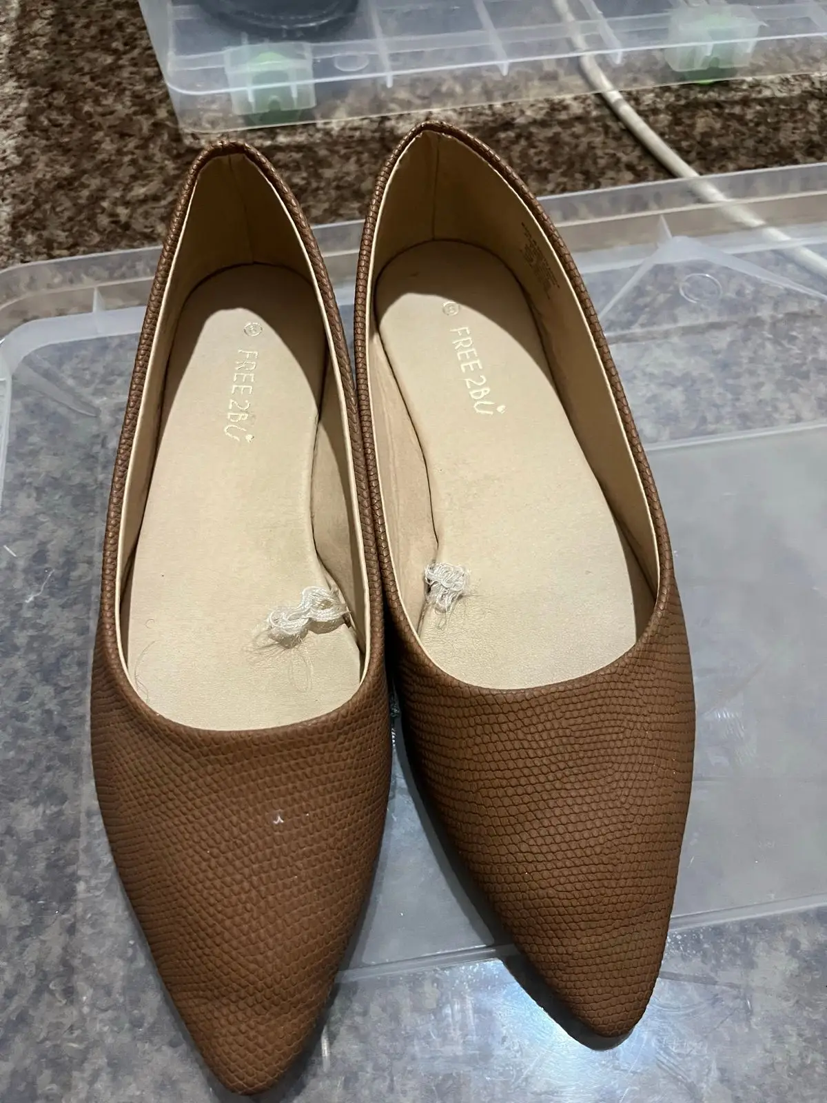 Edgars FREE2BU Brown Pointed-Toe Flats