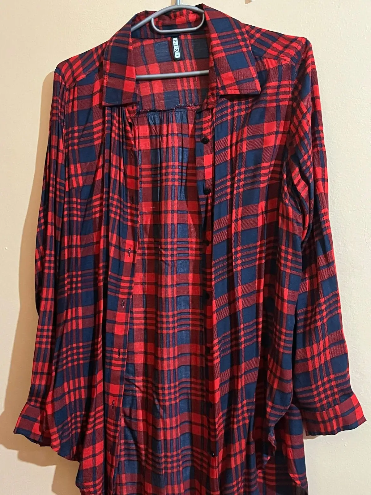 The Fix Red and Navy Plaid Shirt