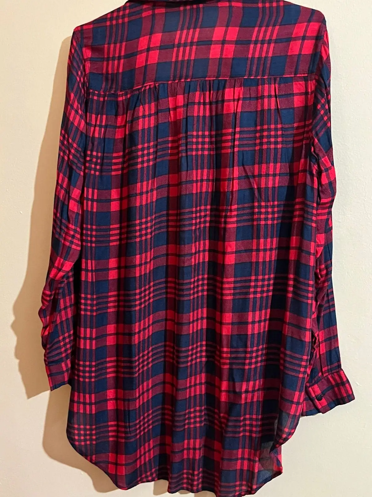 The Fix Red and Navy Plaid Shirt