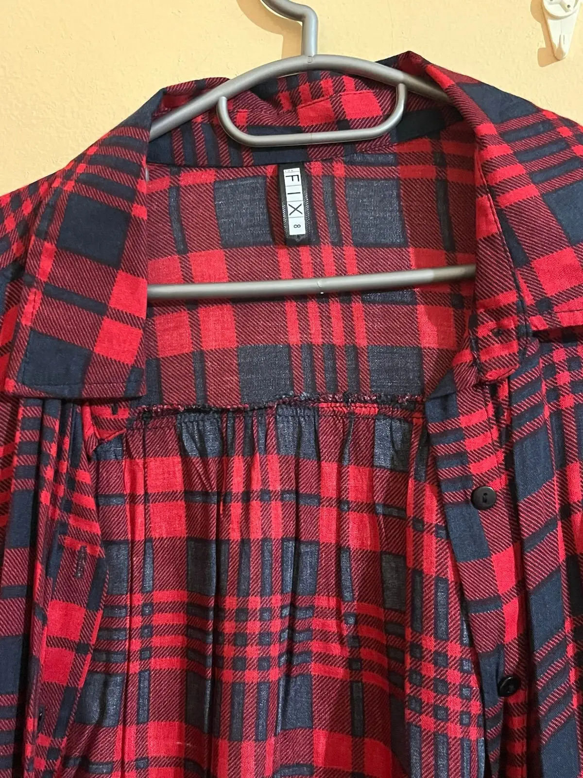 The Fix Red and Navy Plaid Shirt