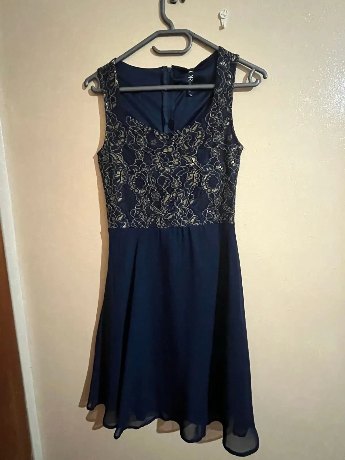 Foschini Navy Floral Embroidered Dress
