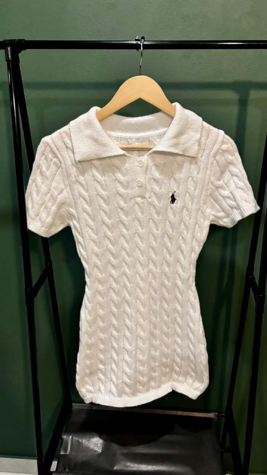 Polo Ralph Lauren Cable-Knit Short-Sleeve Polo Top