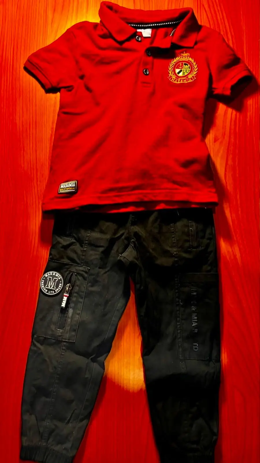 Max & Mia Kids Black Cargo Pants