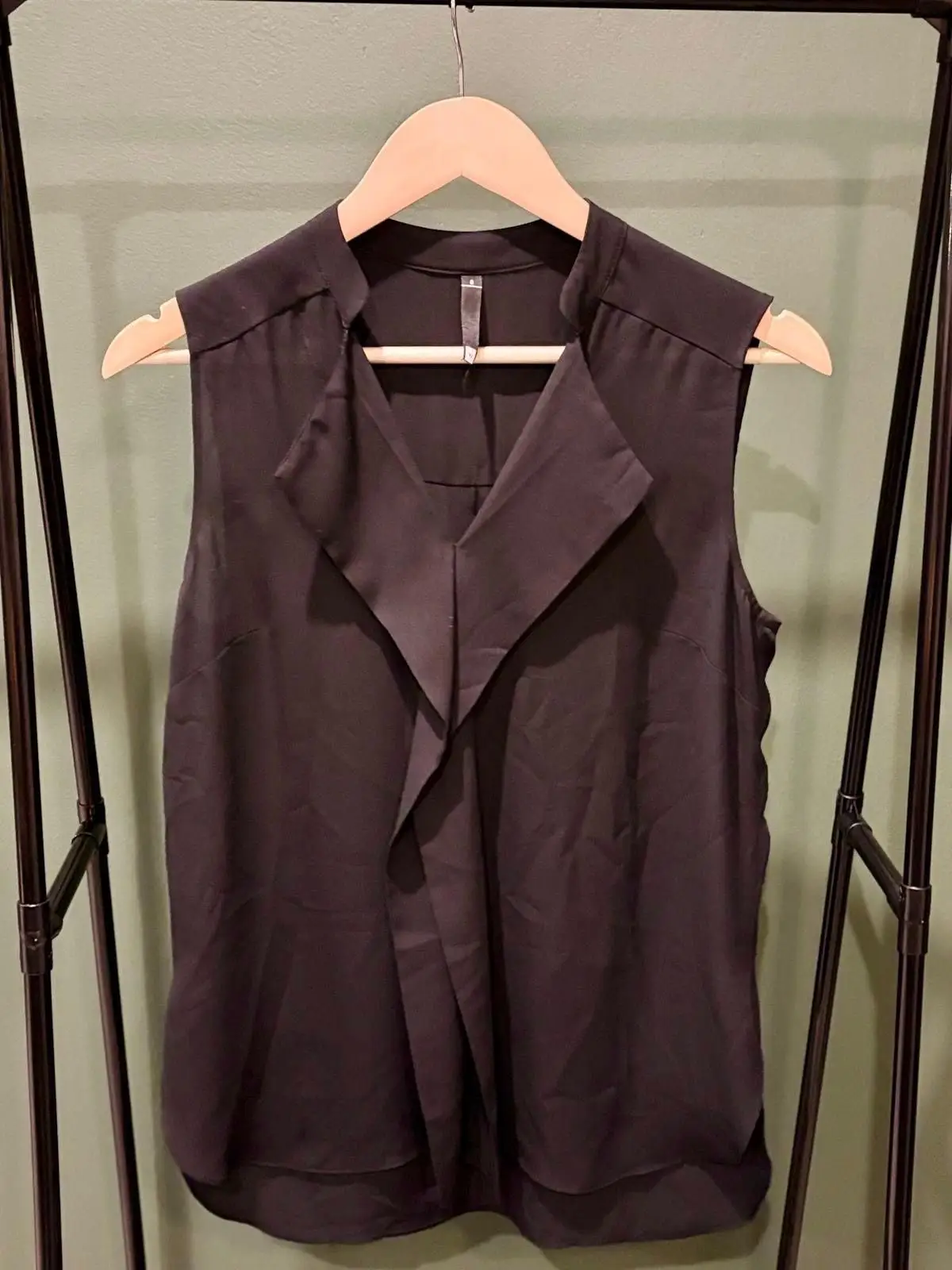 Woolworths Black Sleeveless Drape Front Blouse
