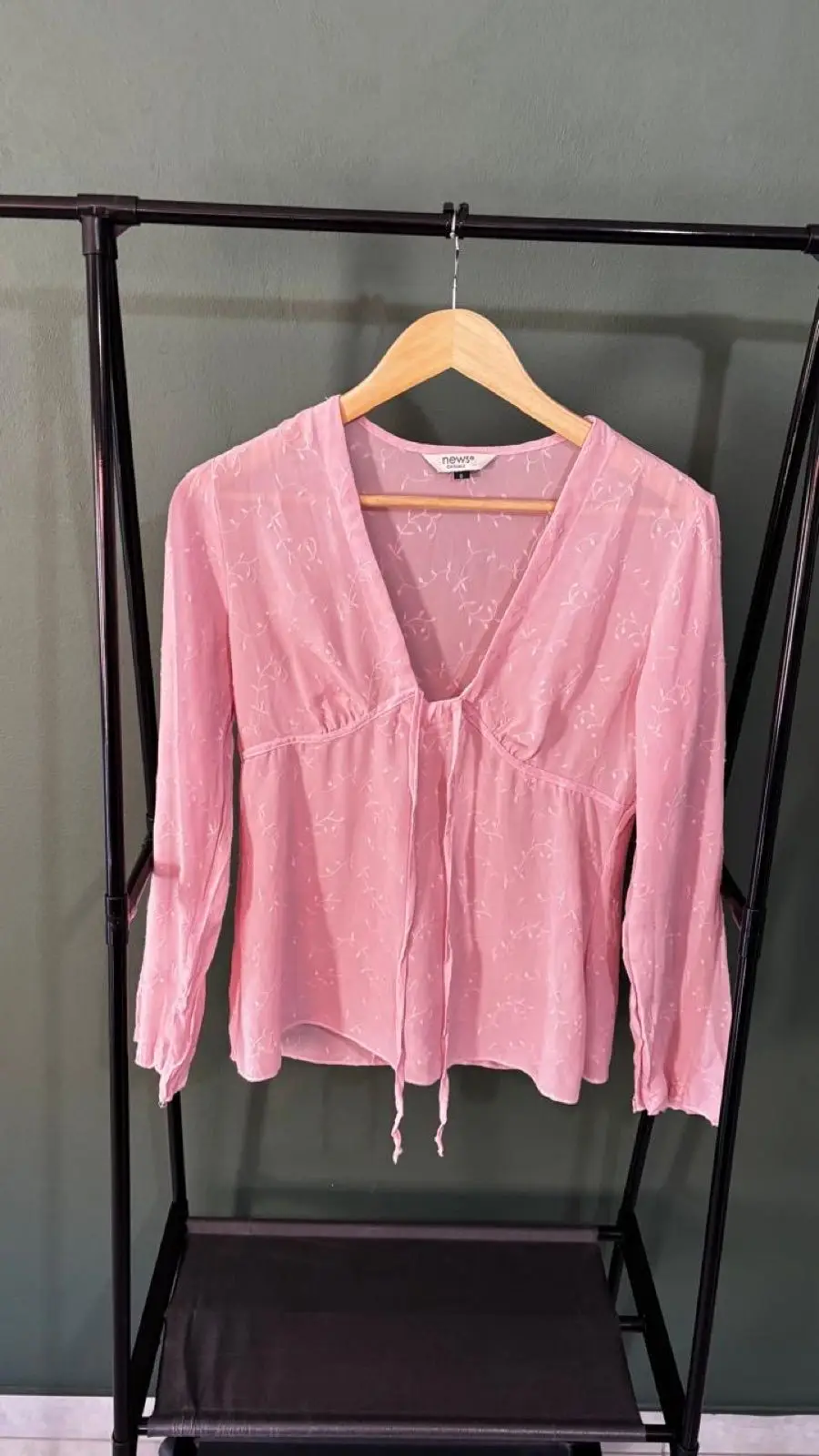 News Casuals Pink Long Sleeve Floral Blouse