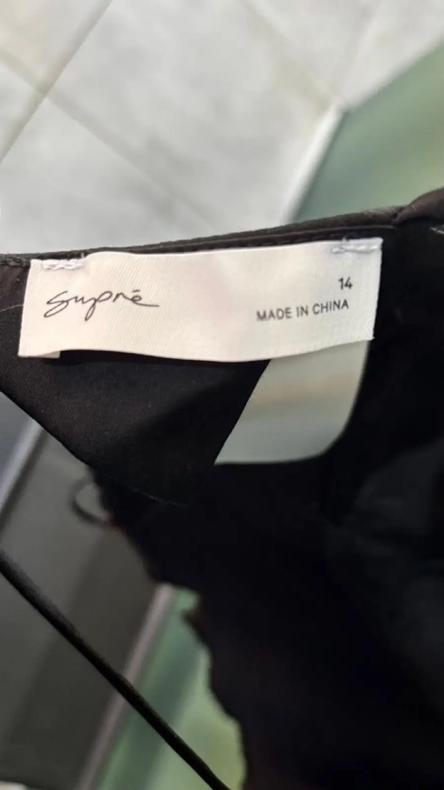 Supré Black Satin Lace Trim Camisole Top