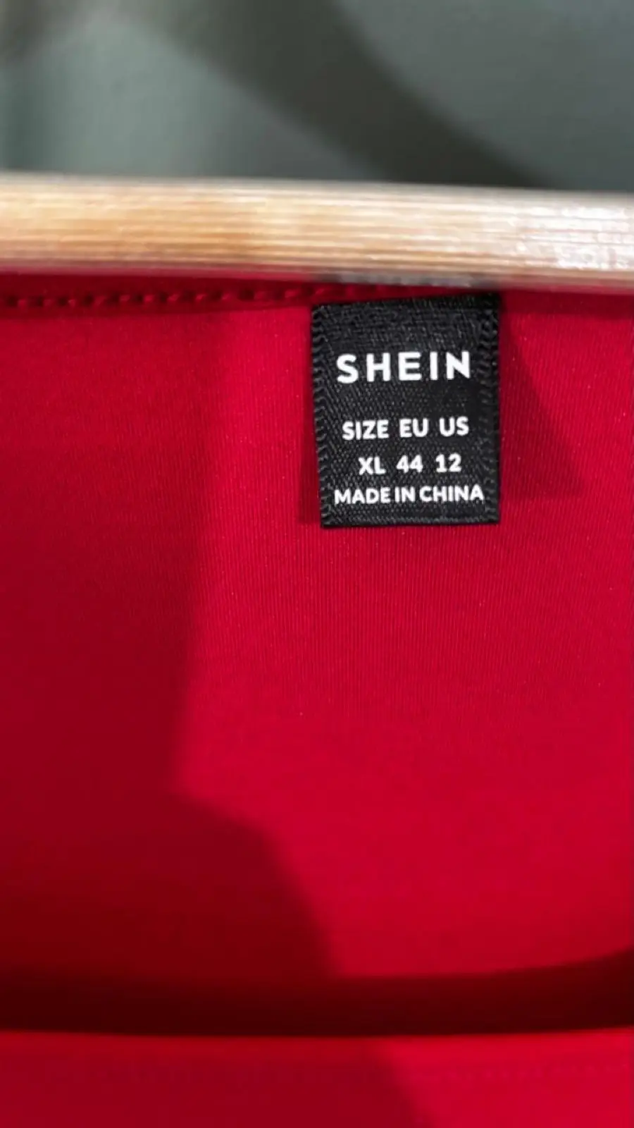 Shein Red Square Neck Puff Sleeve Dress