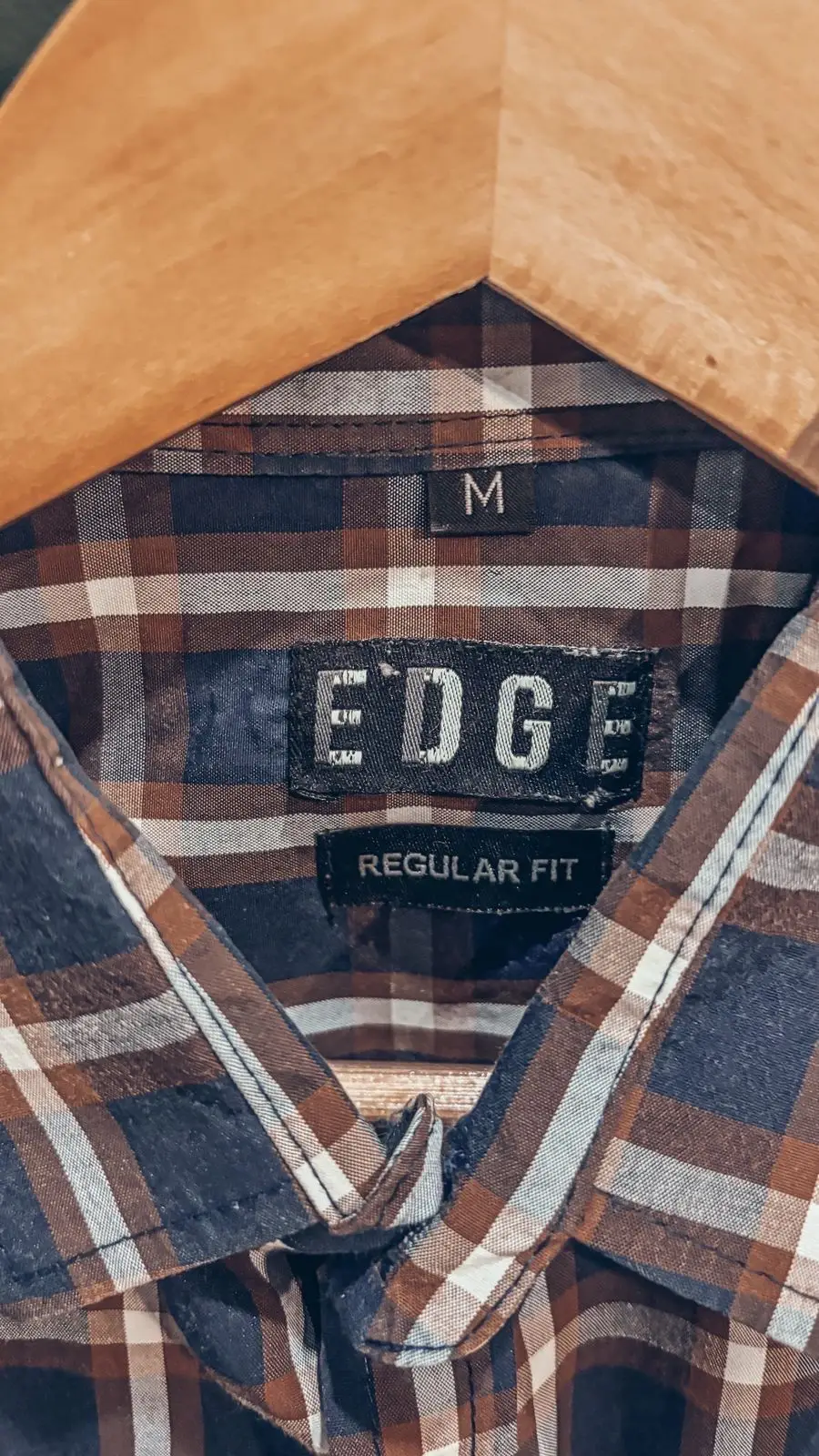 Edge Checked Long Sleeve Button-Up Shirt