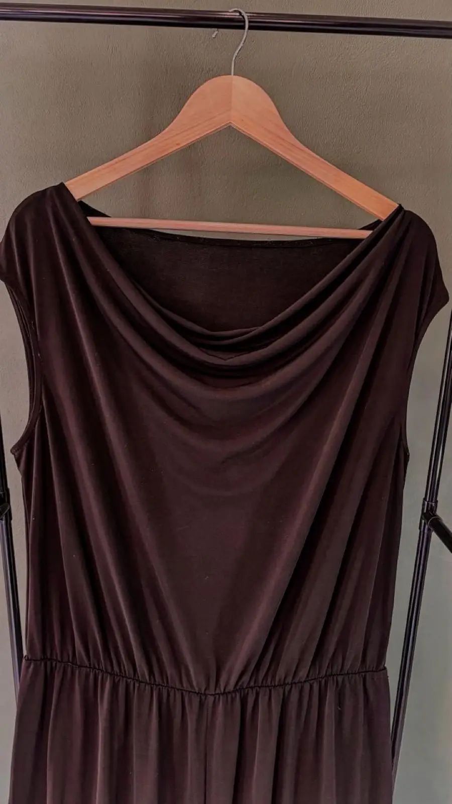 Black Sleeveless Cowl Neck Jumpsuit
