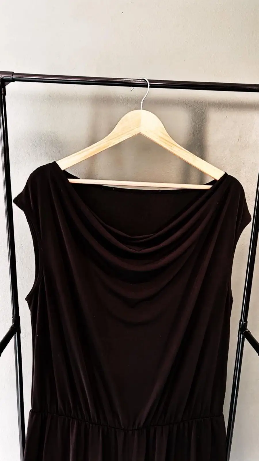 Black Sleeveless Cowl Neck Jumpsuit
