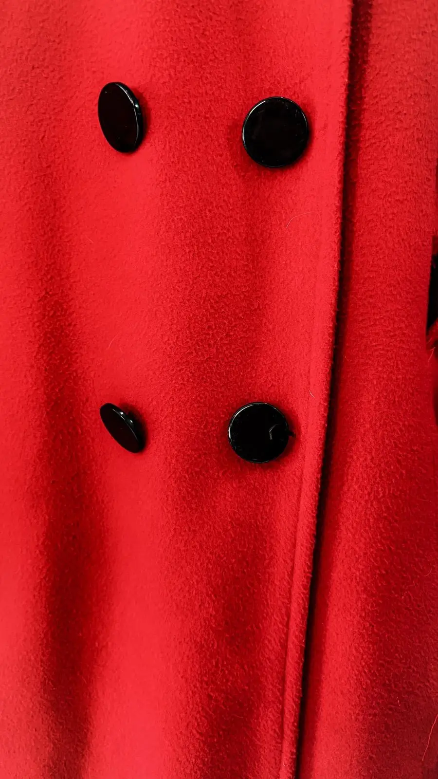 Joyful Red Double-Breasted Winter Coat