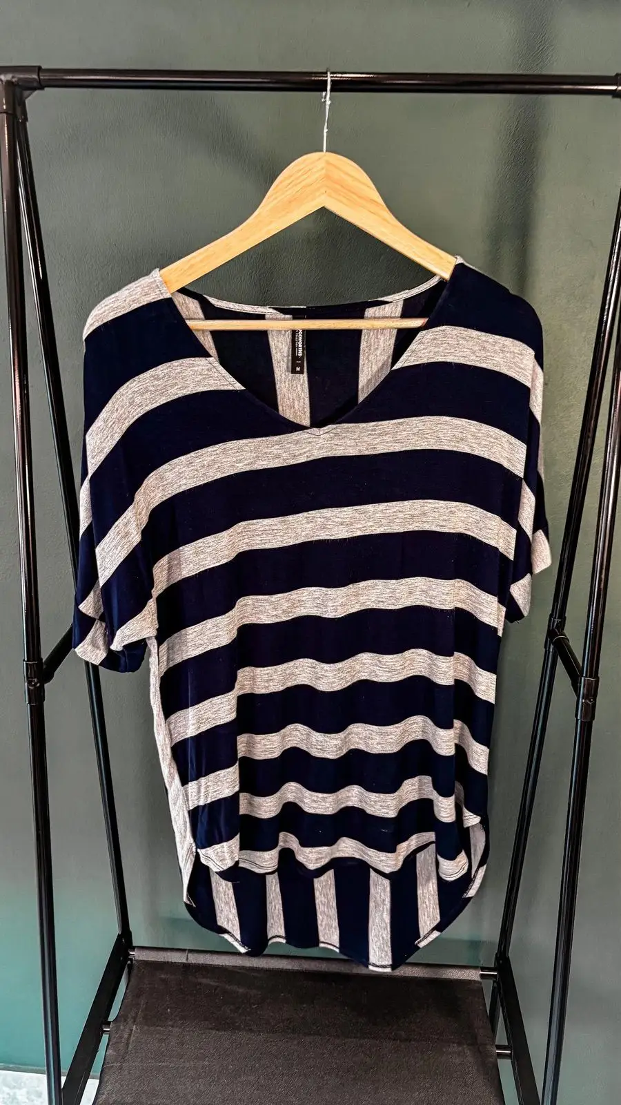 Woolworths Striped V-Neck Short Sleeve Top