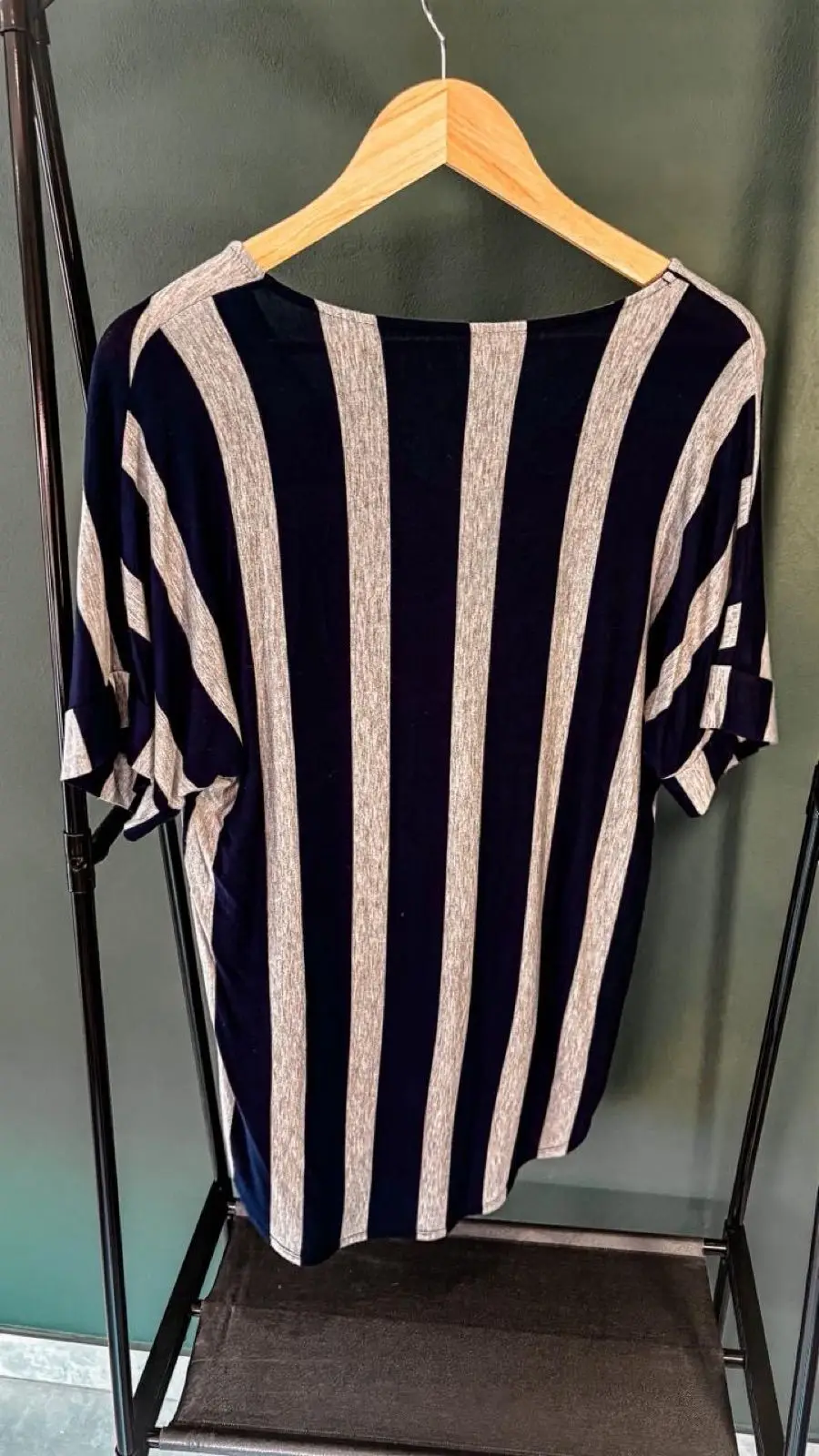 Woolworths Striped V-Neck Short Sleeve Top
