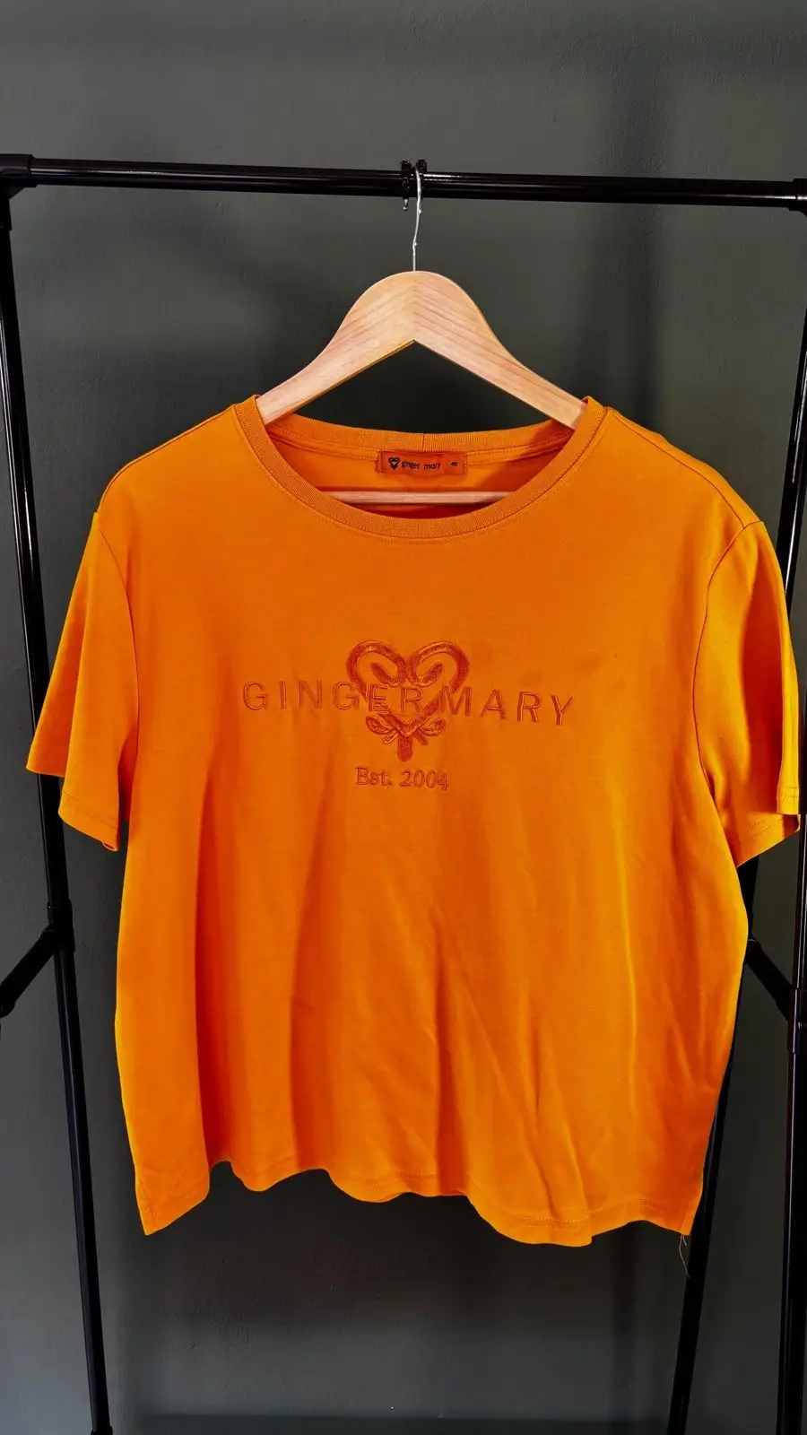 Ginger Mary Orange Embroidered T-Shirt