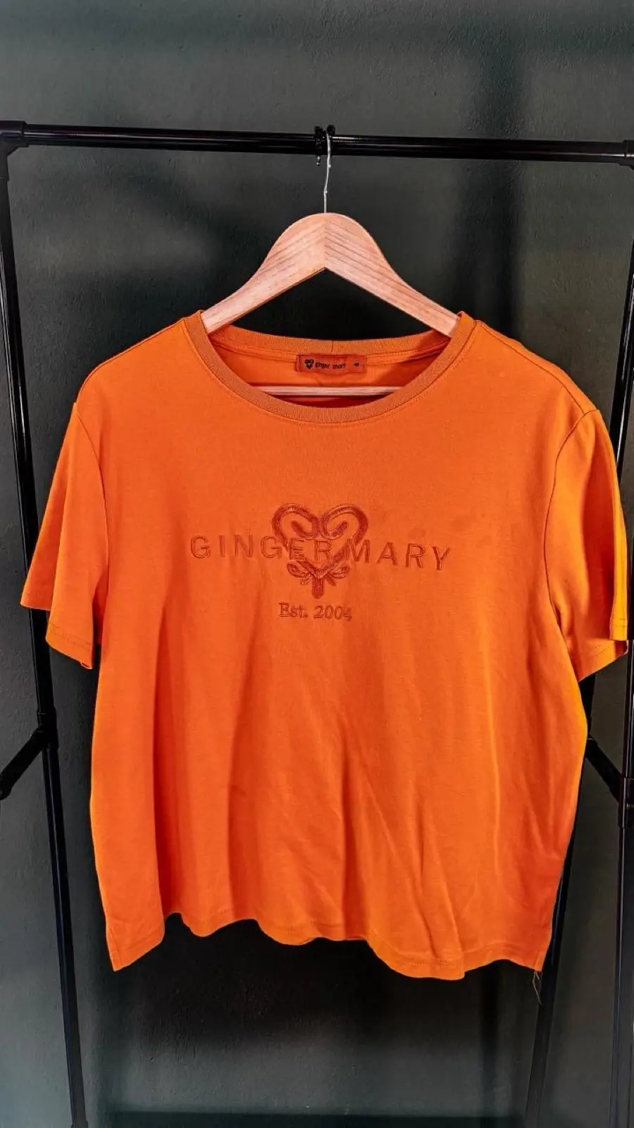 Ginger Mary Orange Embroidered T-Shirt